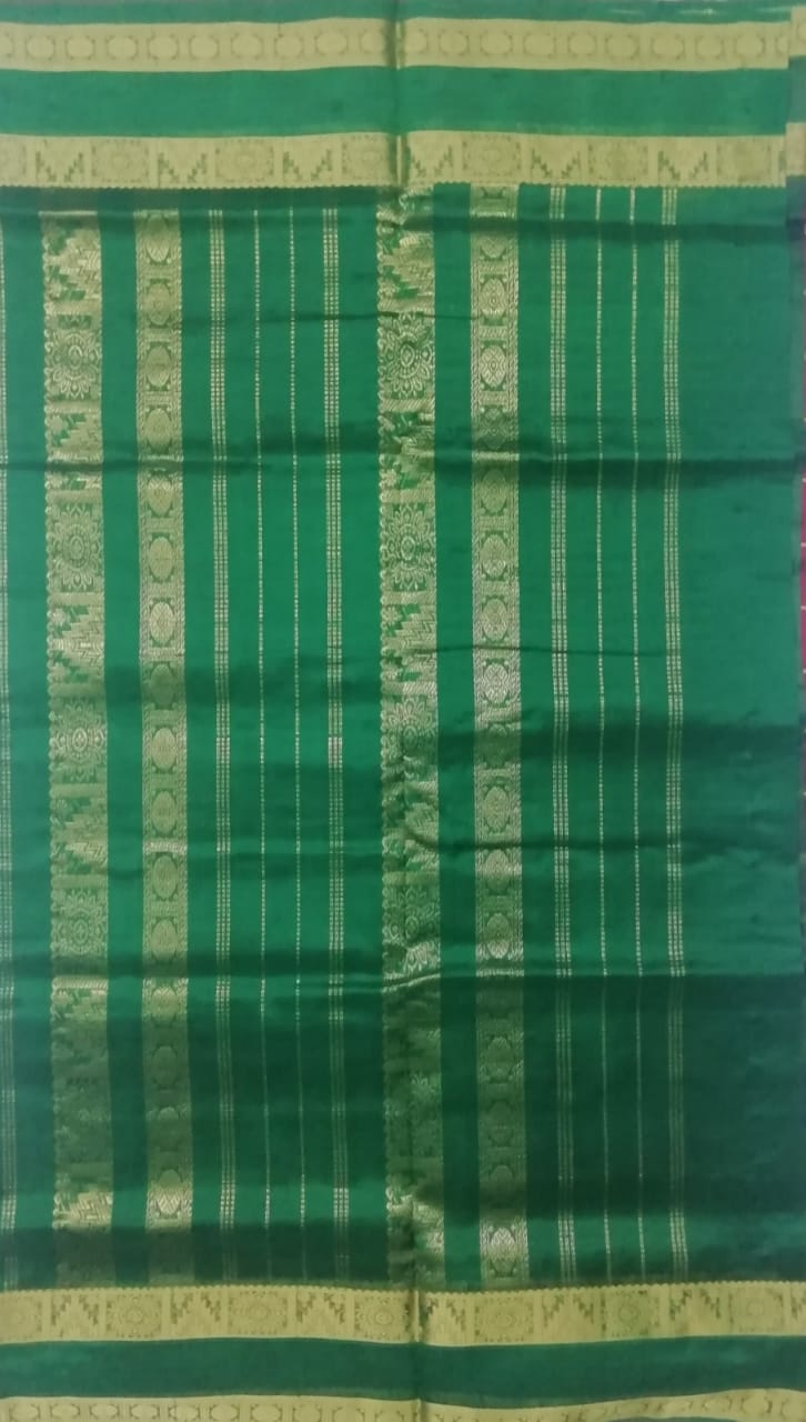 Pure silk cotton zari Check
