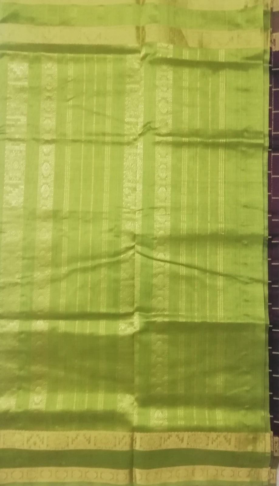 Pure silk cotton zari Check