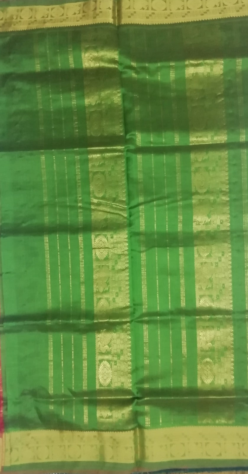 Pure silk cotton zari Check