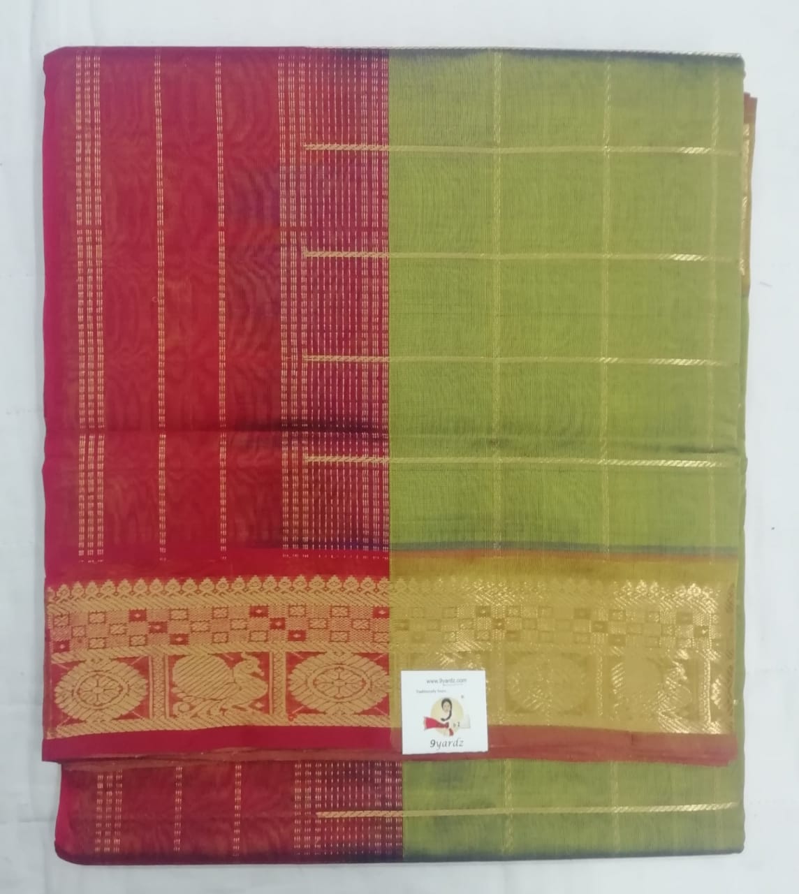 Pure silk cotton zari Check