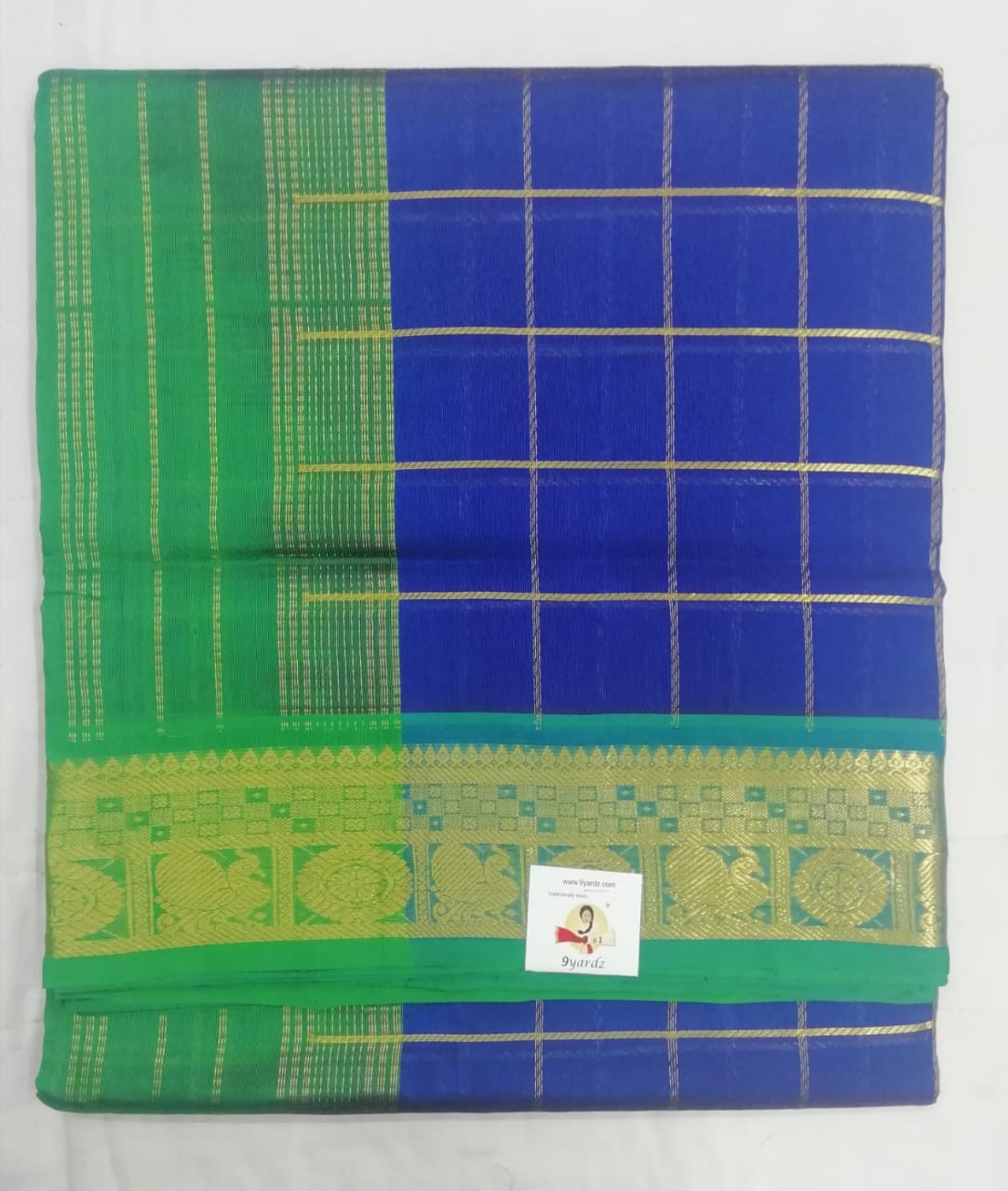 Pure silk cotton zari Check