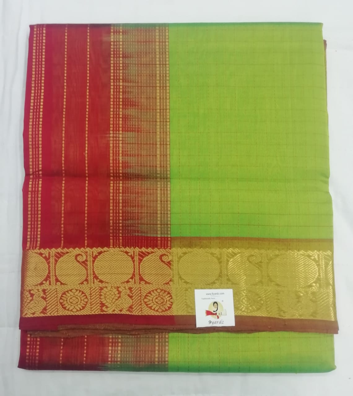 Pure silk cotton zari Check