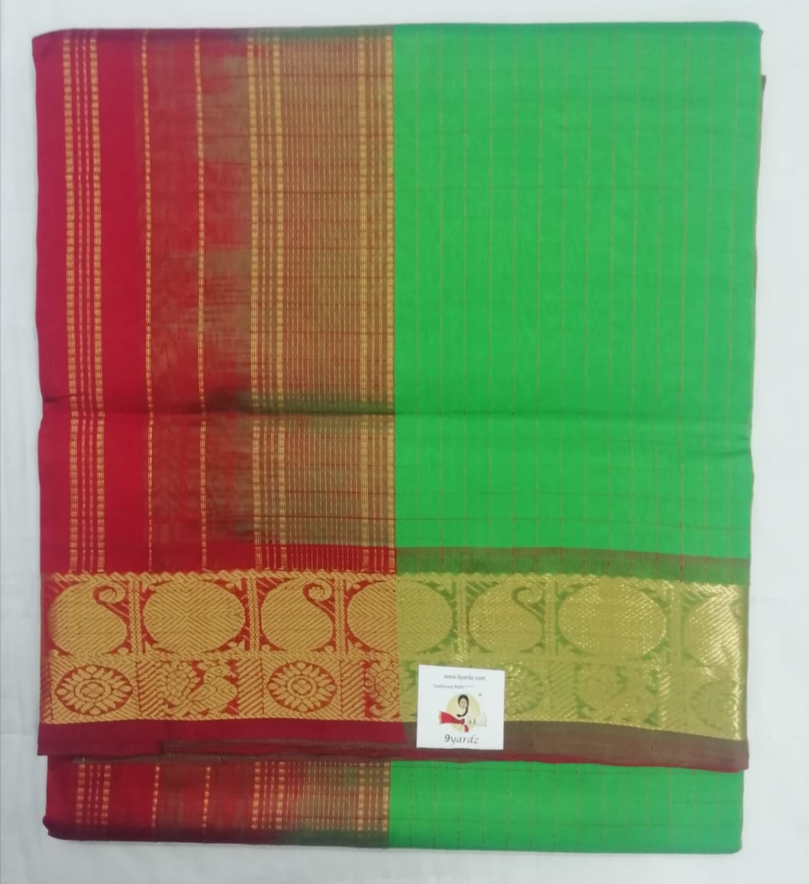 Pure silk cotton zari Check