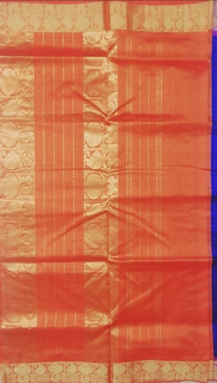 Pure silk cotton zari Check