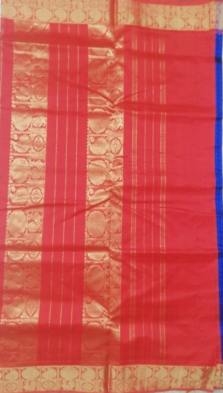 Pure silk cotton zari Check