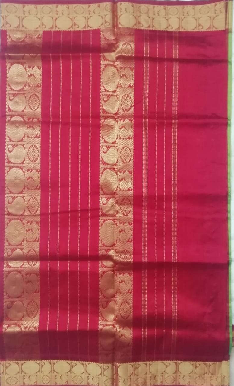 Pure silk cotton zari Check