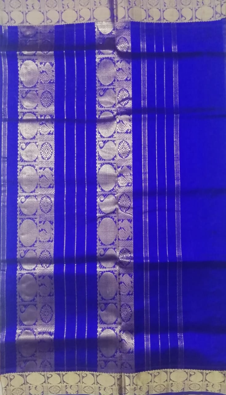 Pure silk cotton zari Check