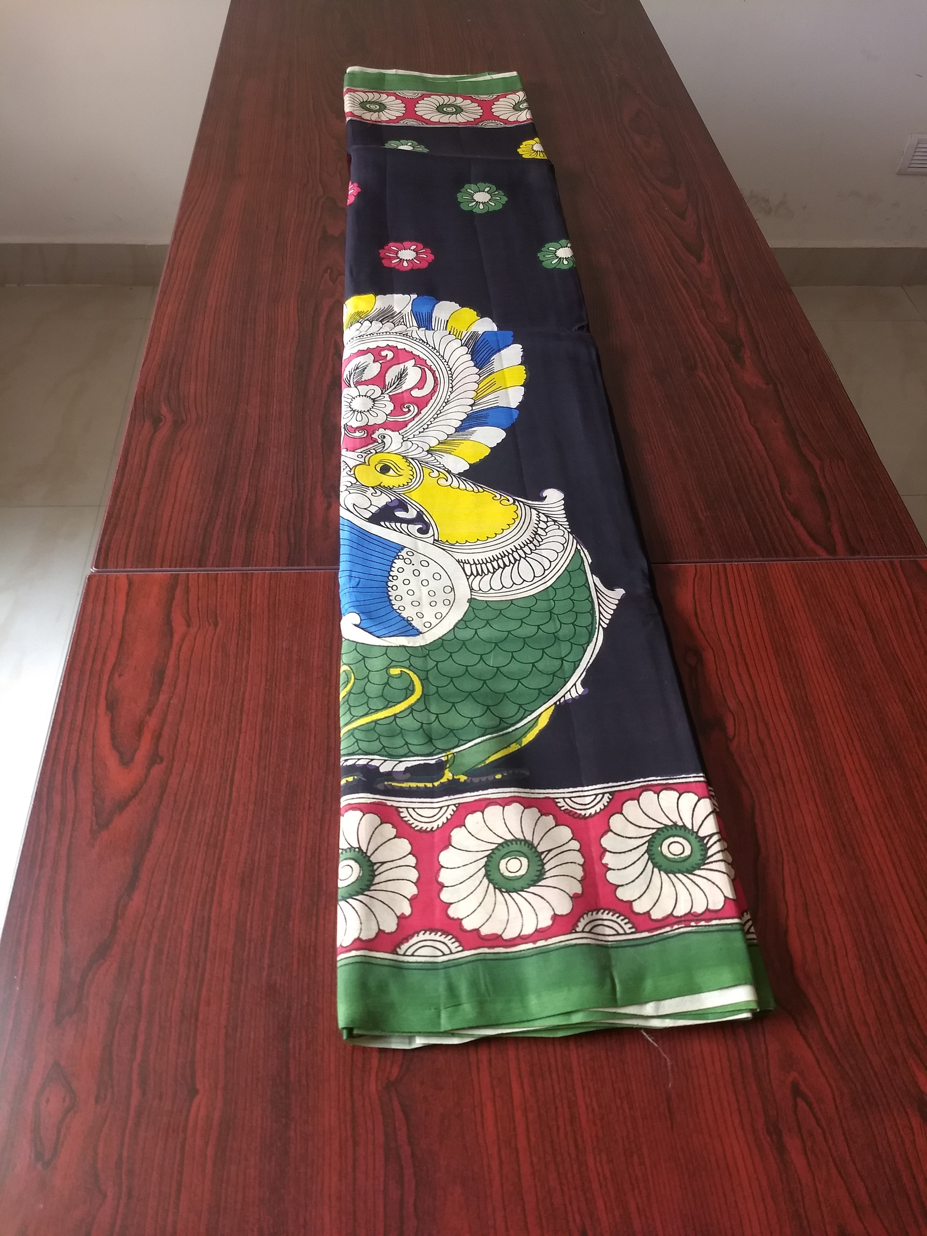 Hand block printed Kalamkari