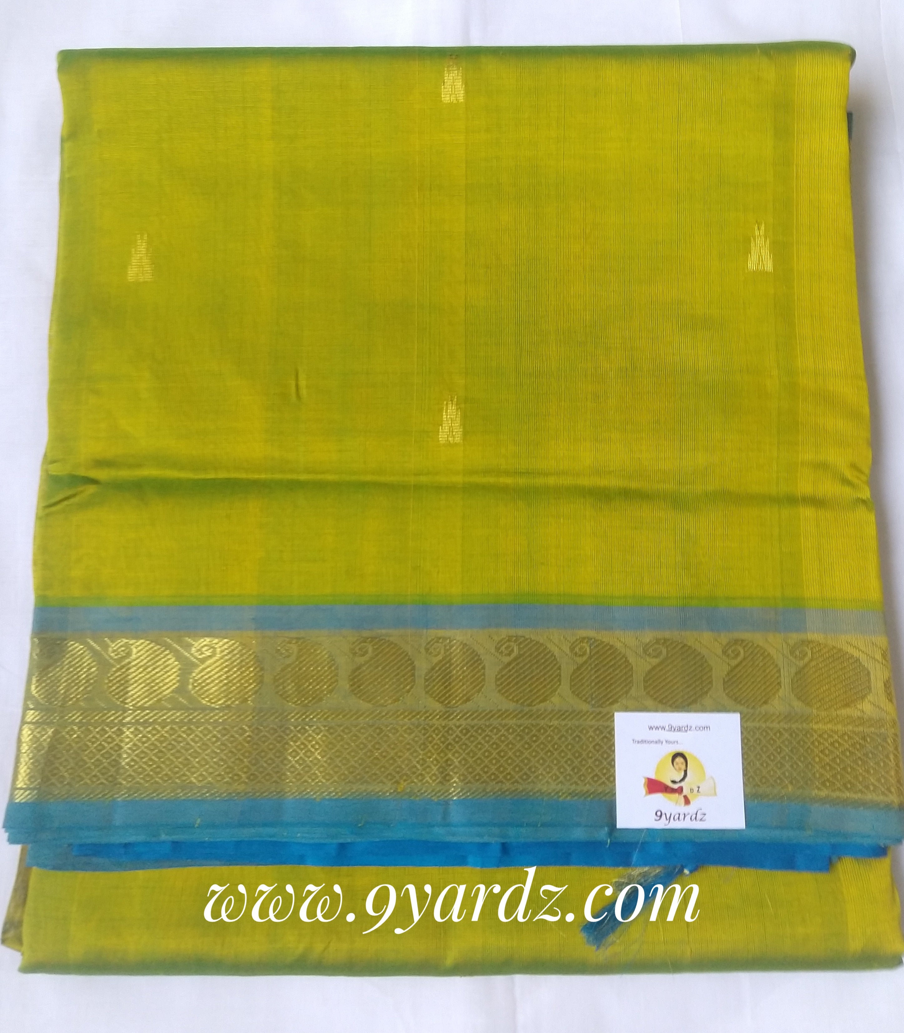 Pure Silk cotton - Pale olive green by blue