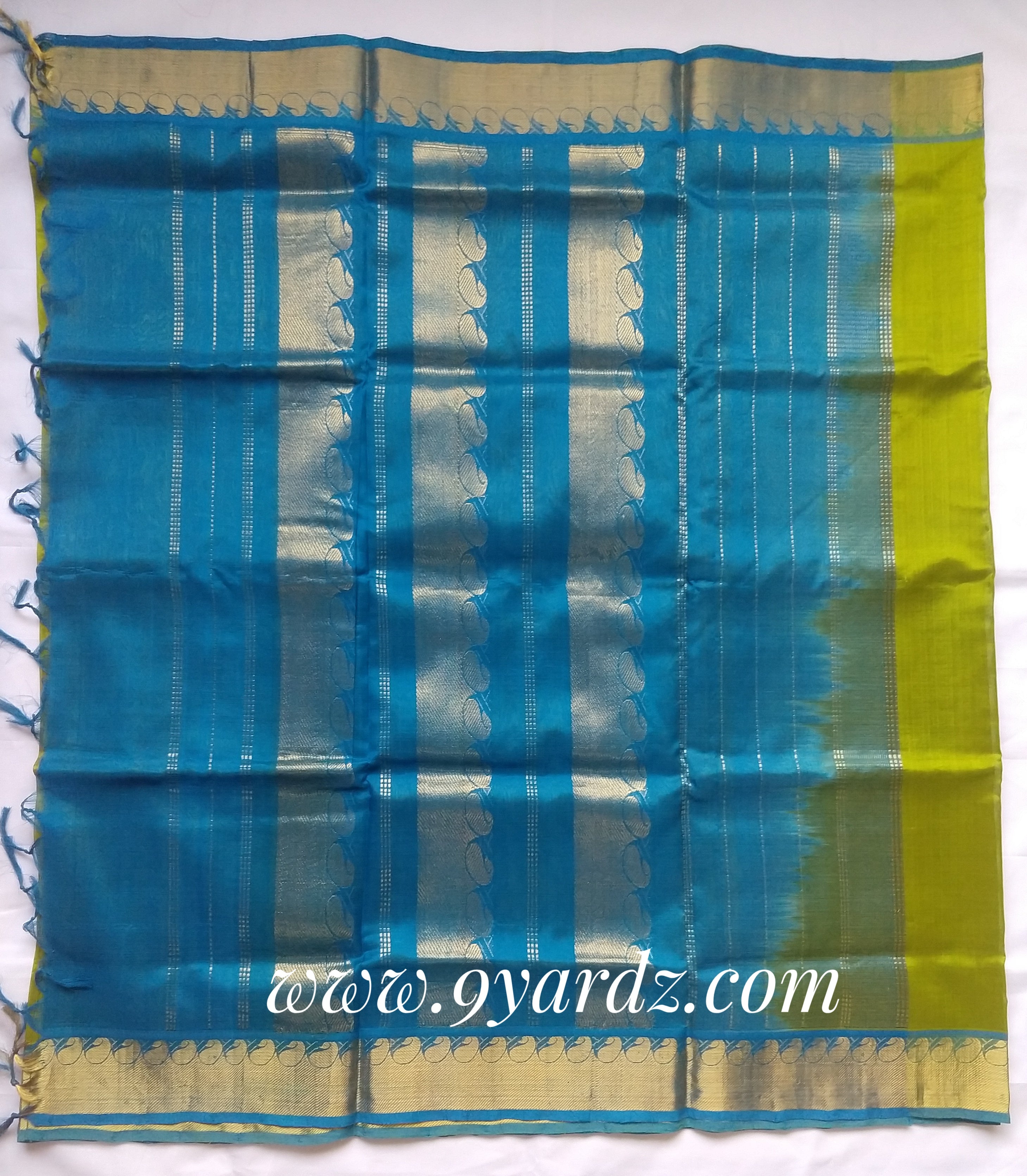 Pure Silk cotton - Pale olive green by blue