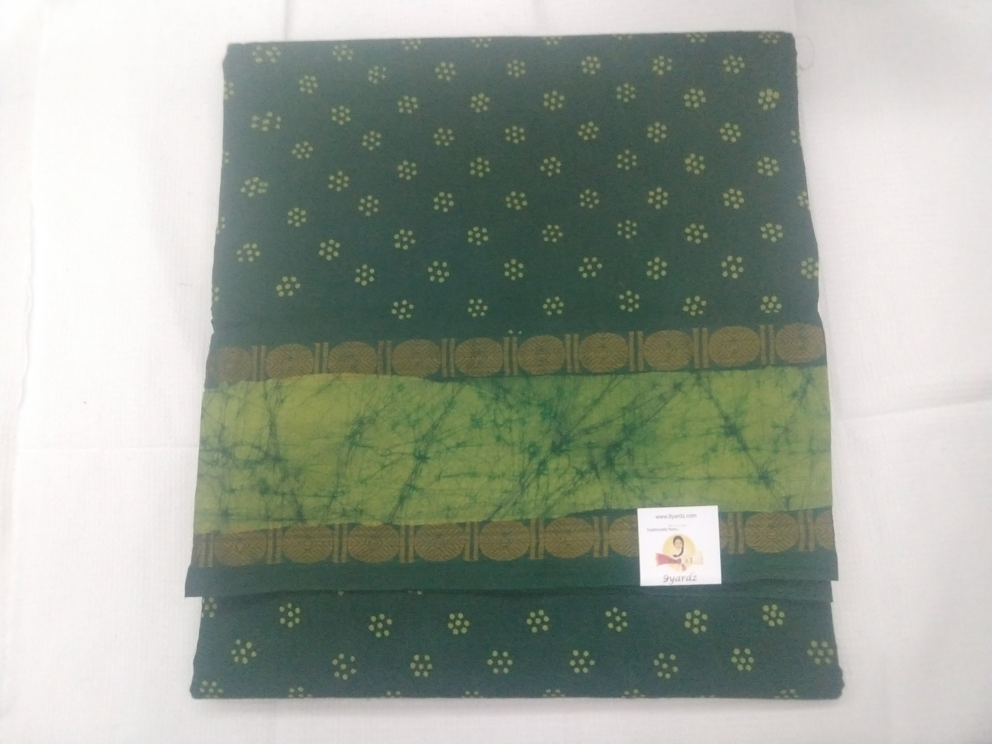 Sungudi Bathik Border- Green