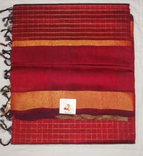 Load image into Gallery viewer, Pure Silk Cotton-Jari checks