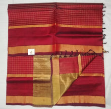 Load image into Gallery viewer, Pure Silk Cotton-Jari checks