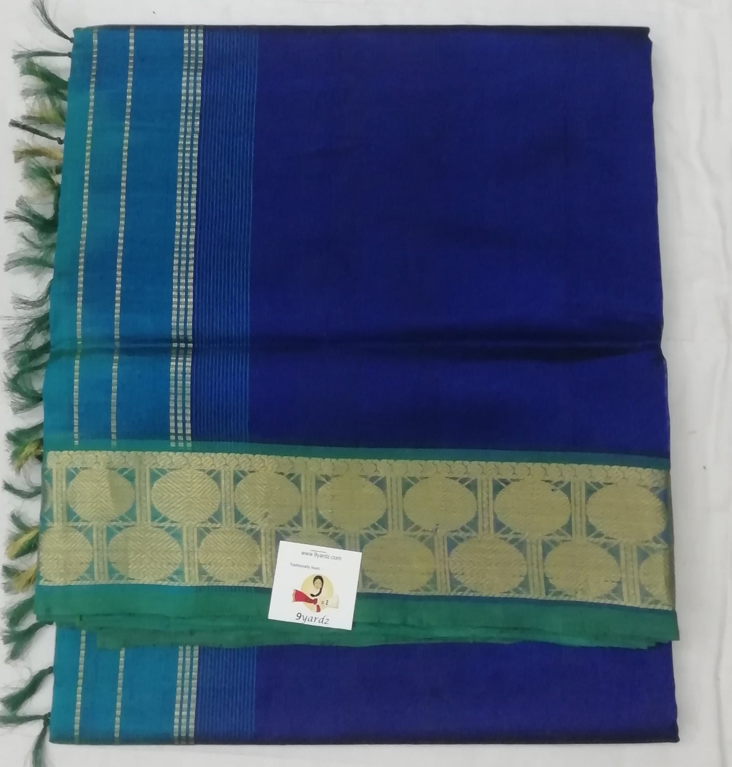 Pure Silk Cotton- Rudhraksha border