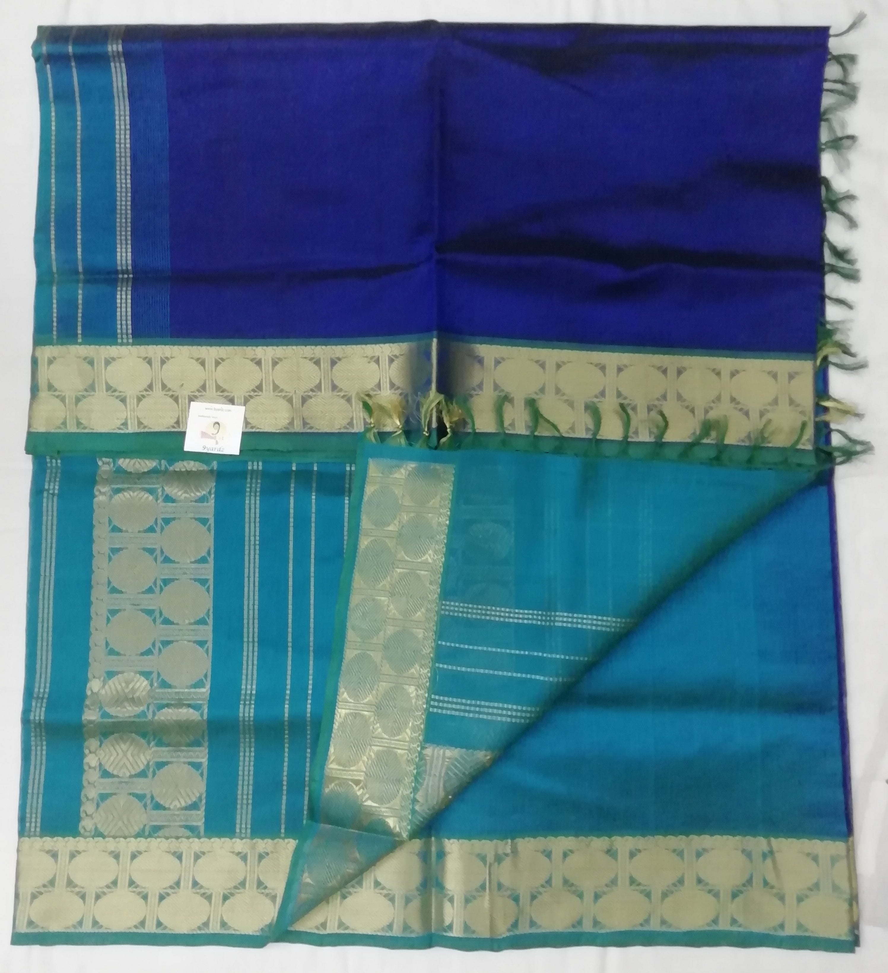Pure Silk Cotton- Rudhraksha border