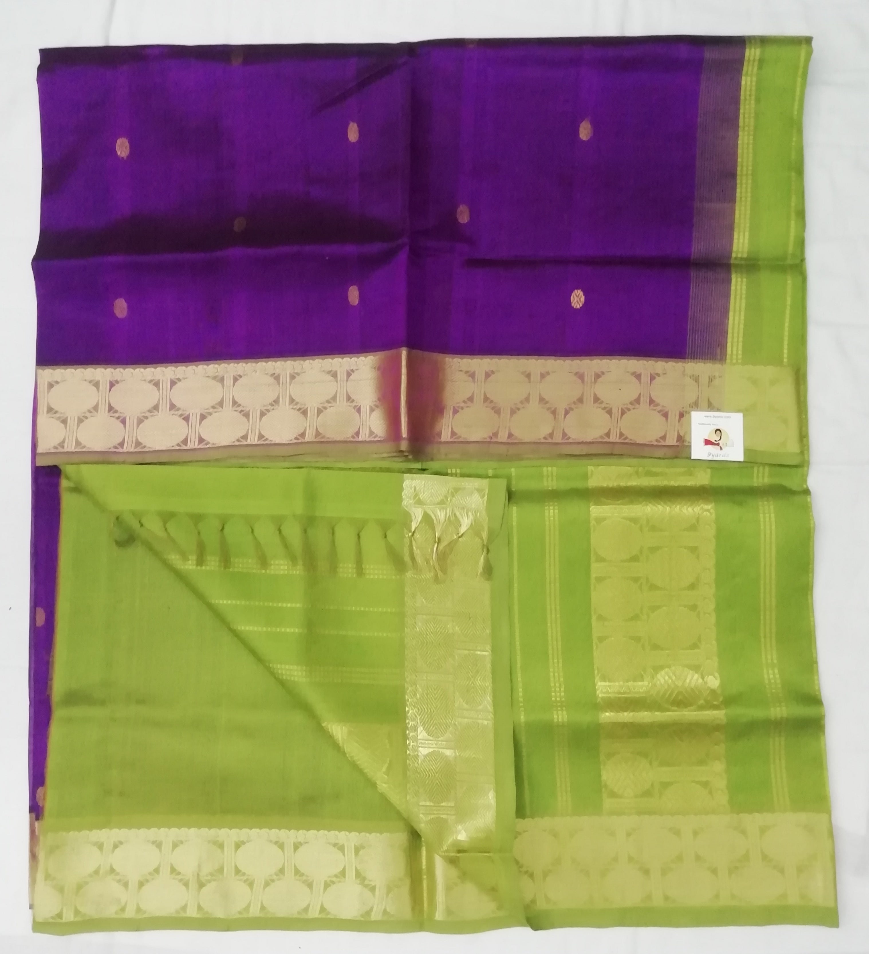 Pure Silk Cotton- Rudhraksha border