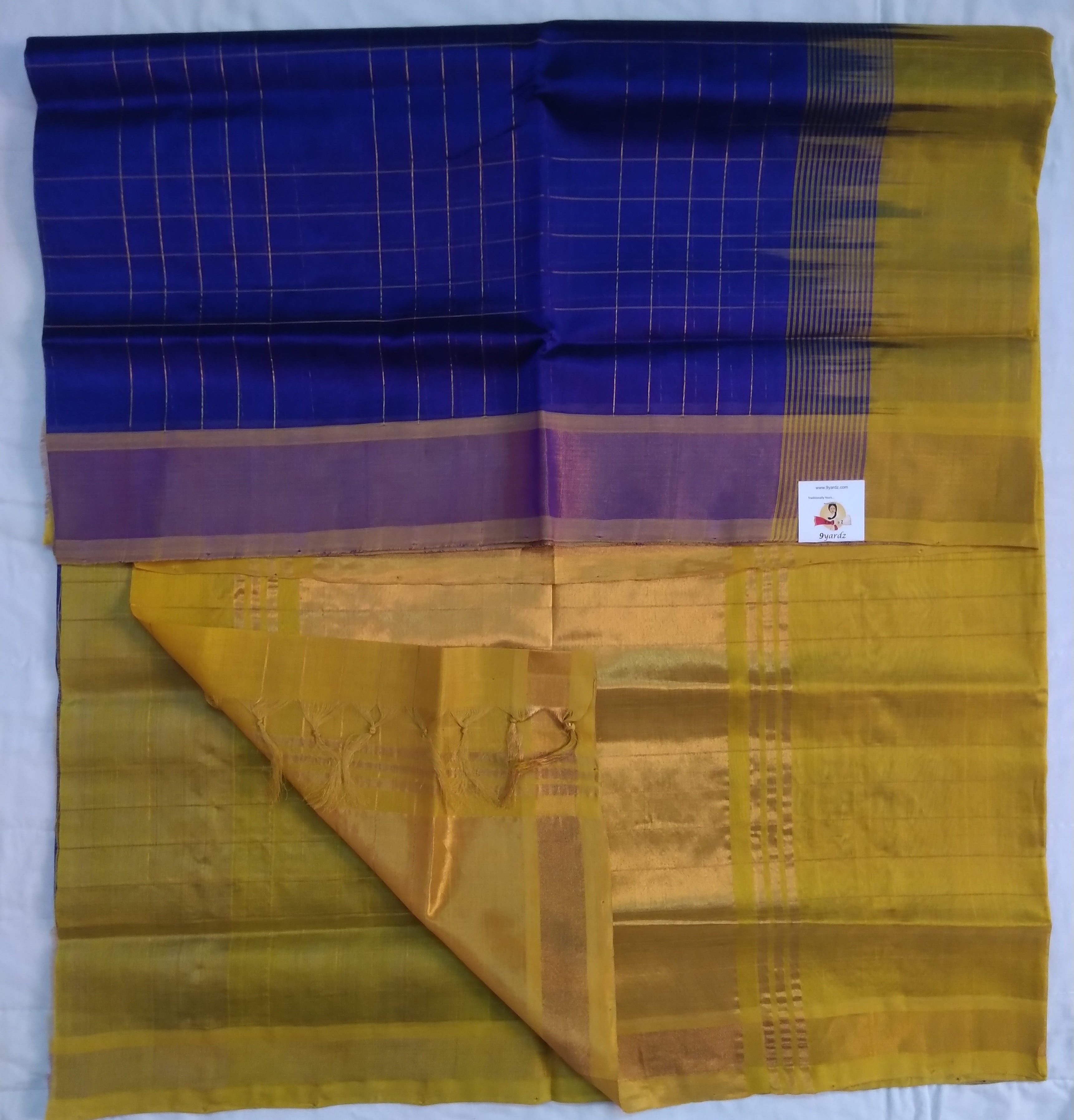 Pure Silk Cotton- zari checked body