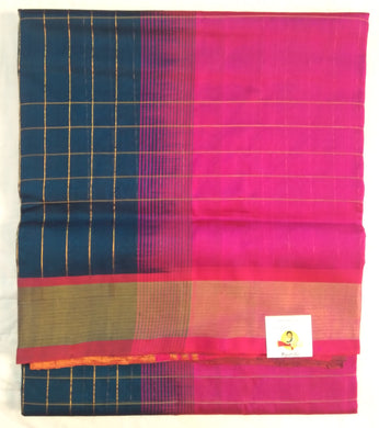 Pure Silk Cotton- zari checked body