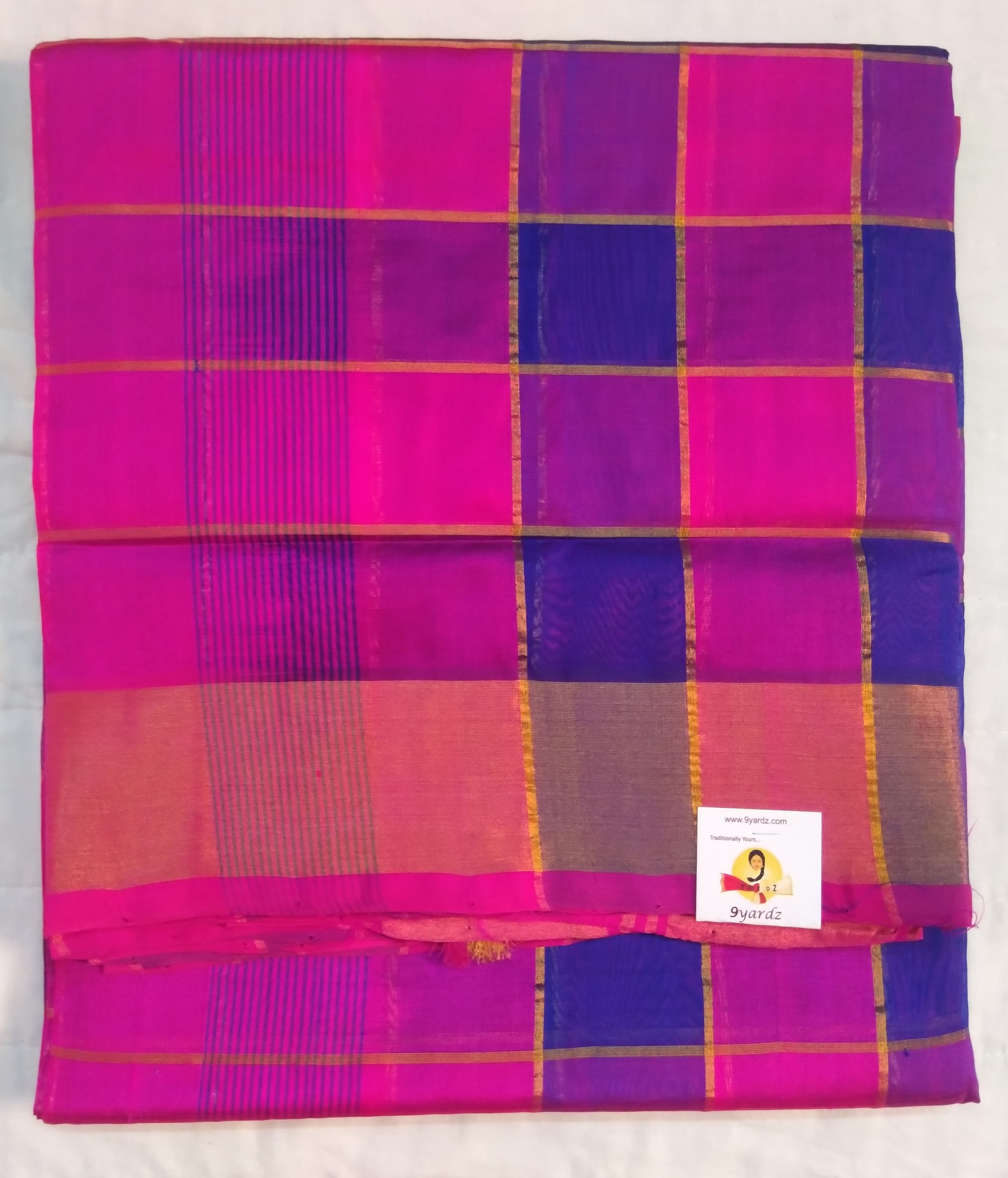 Pure Silk Cotton- zari checked body