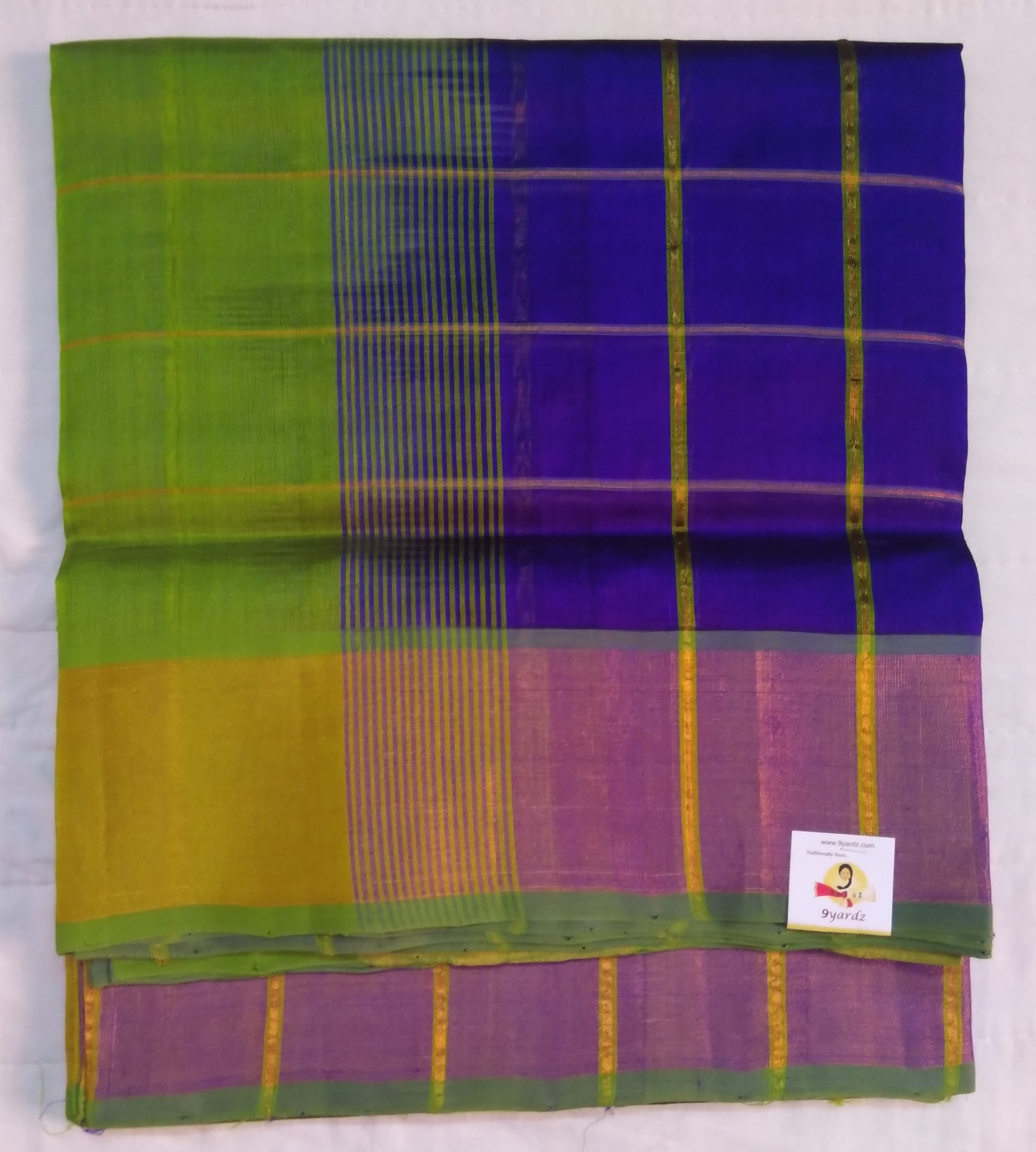 Pure Silk Cotton- zari checked body