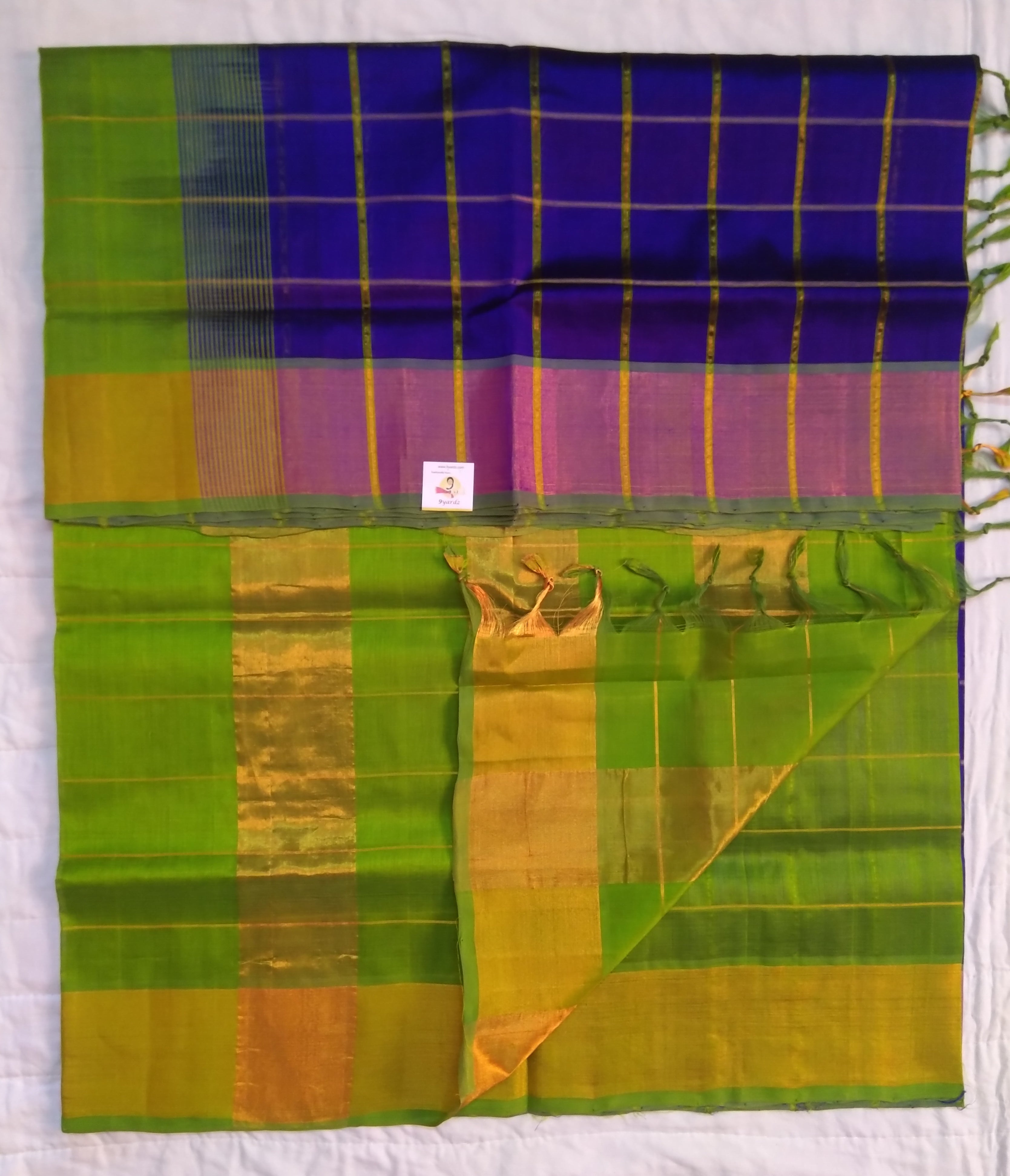 Pure Silk Cotton- zari checked body