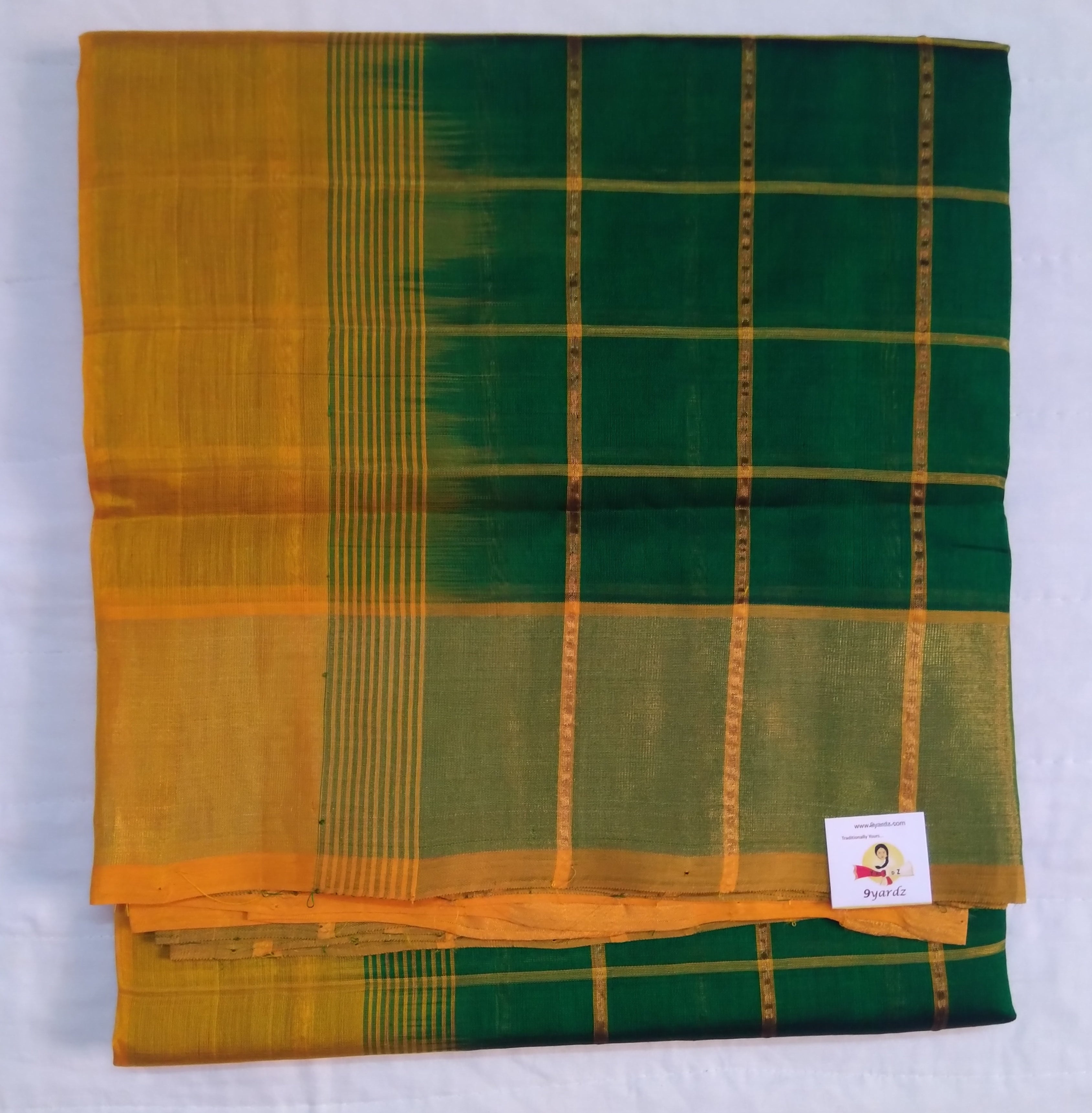 Pure Silk Cotton- zari checked body
