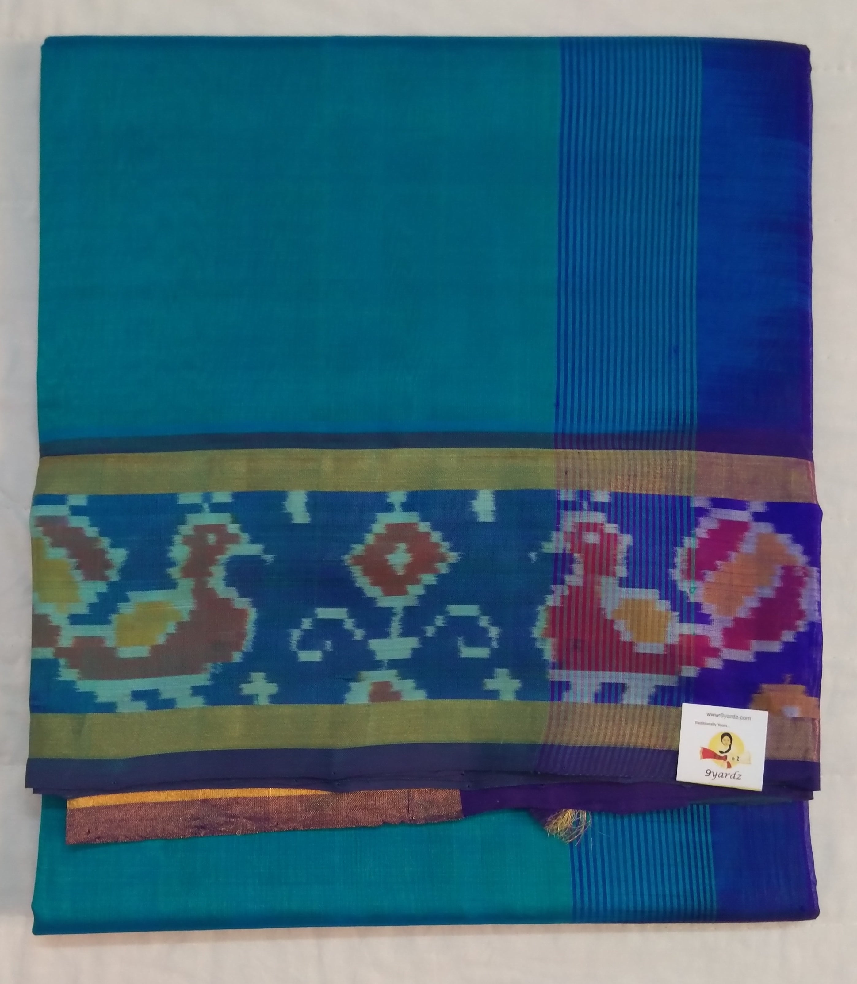 Pure silk cotton- Pochampalli border