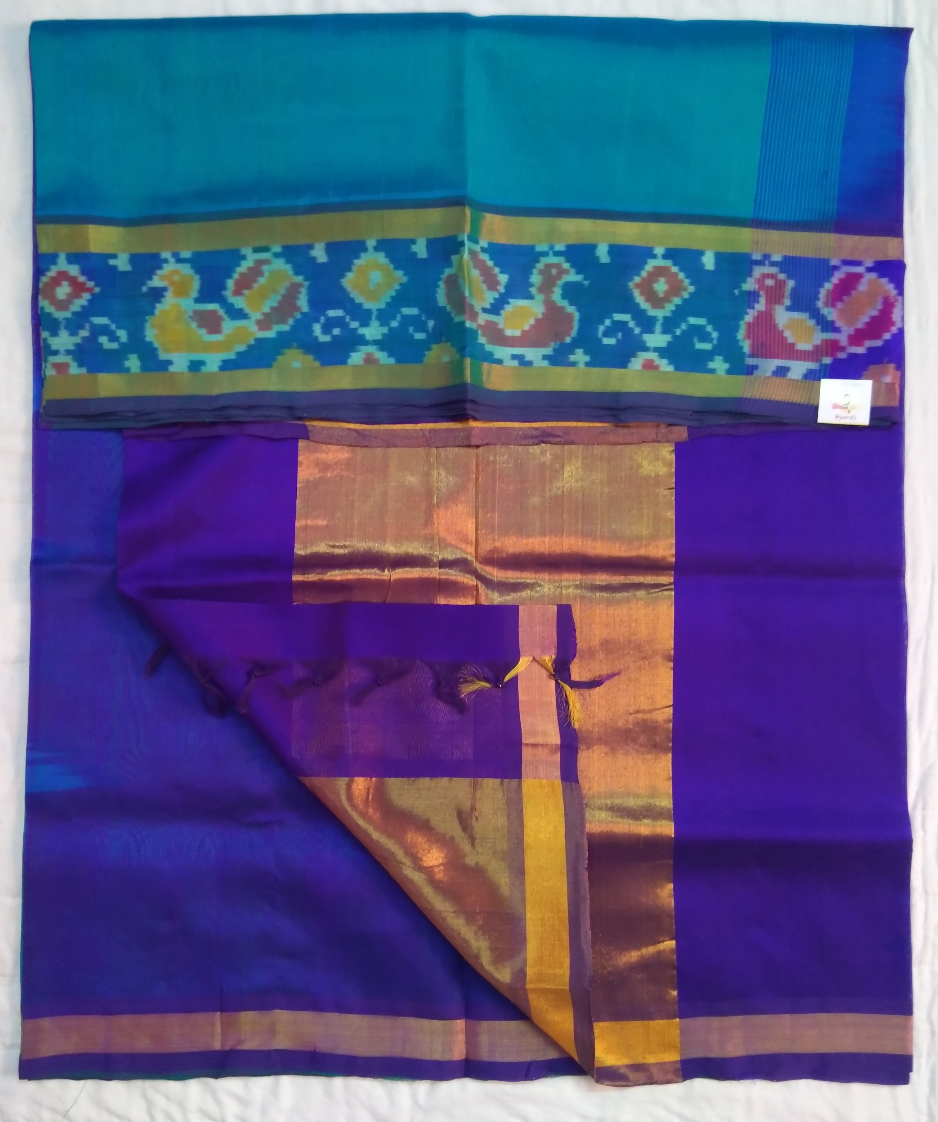 Pure silk cotton- Pochampalli border