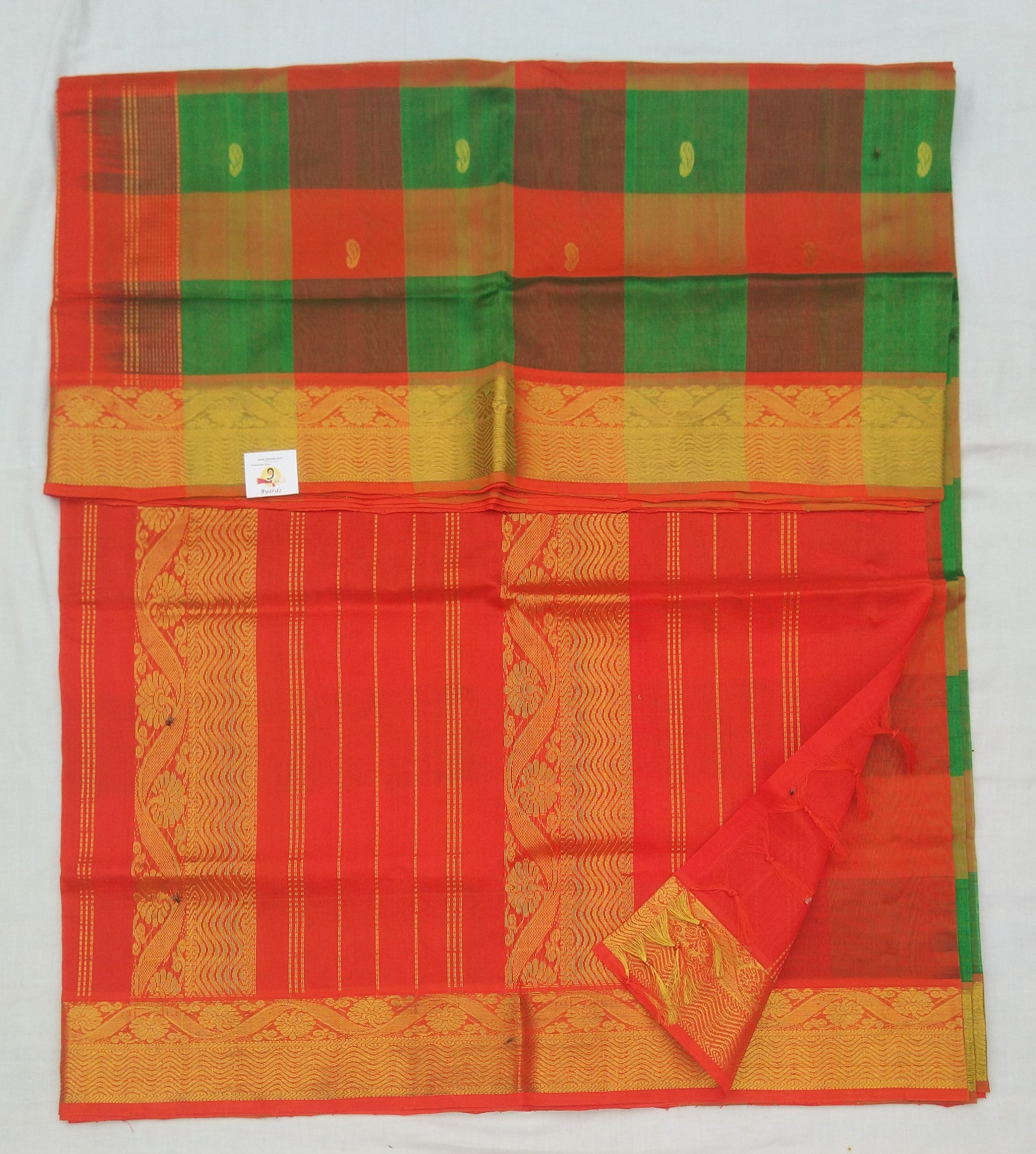 Pure silk cotton- checked with butta
