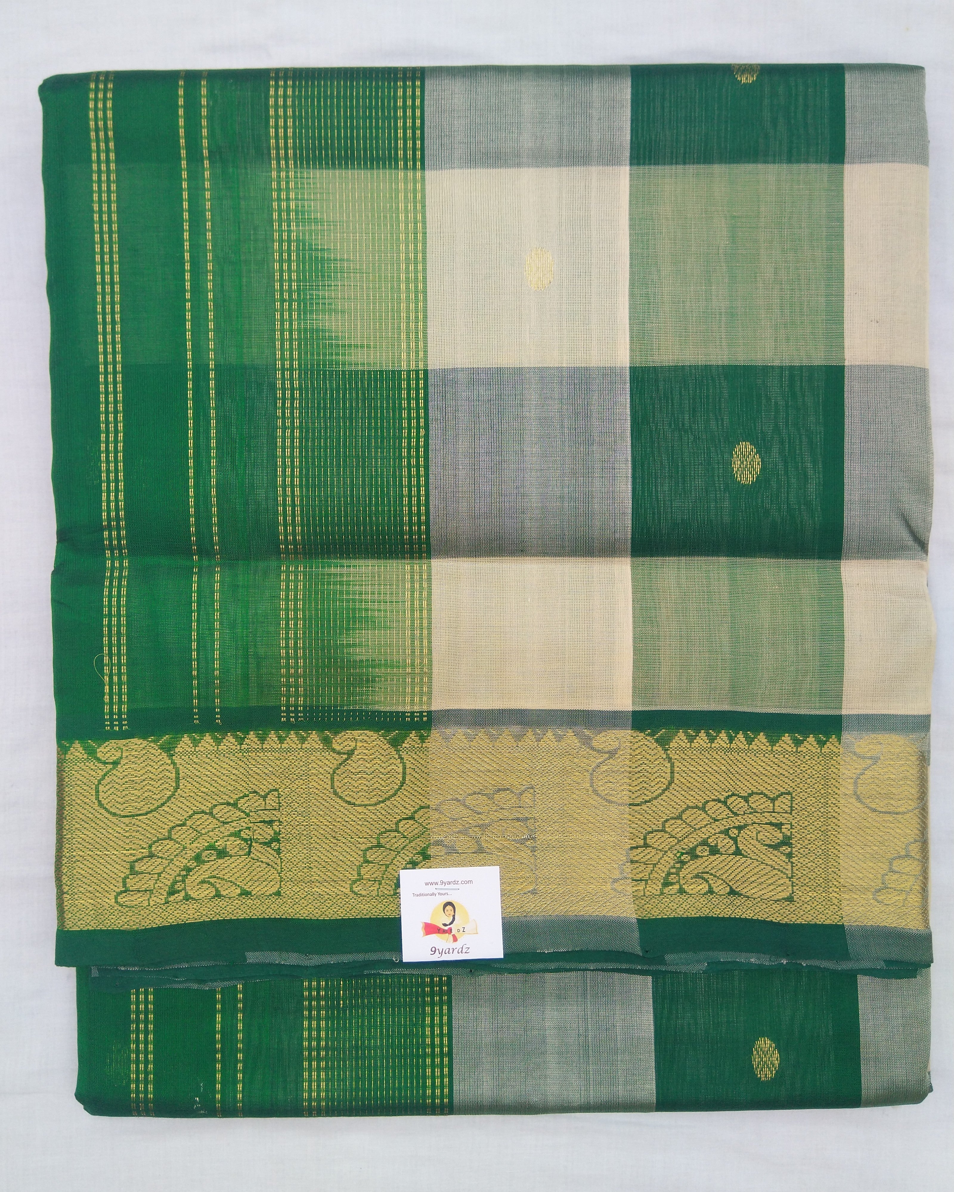 Pure silk cotton- checked with butta