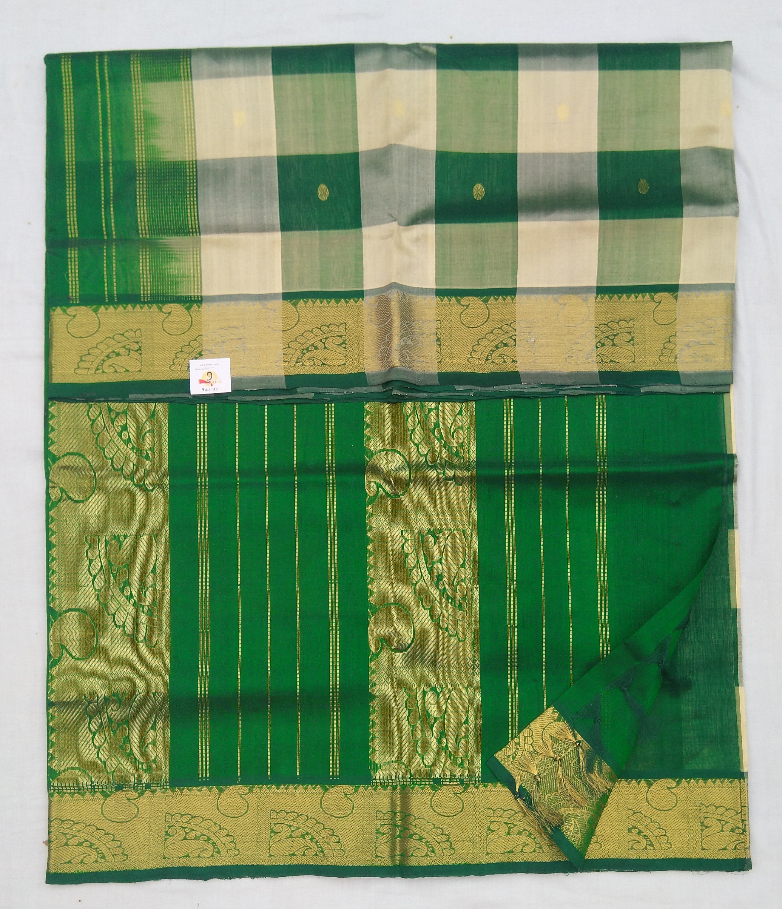 Pure silk cotton- checked with butta