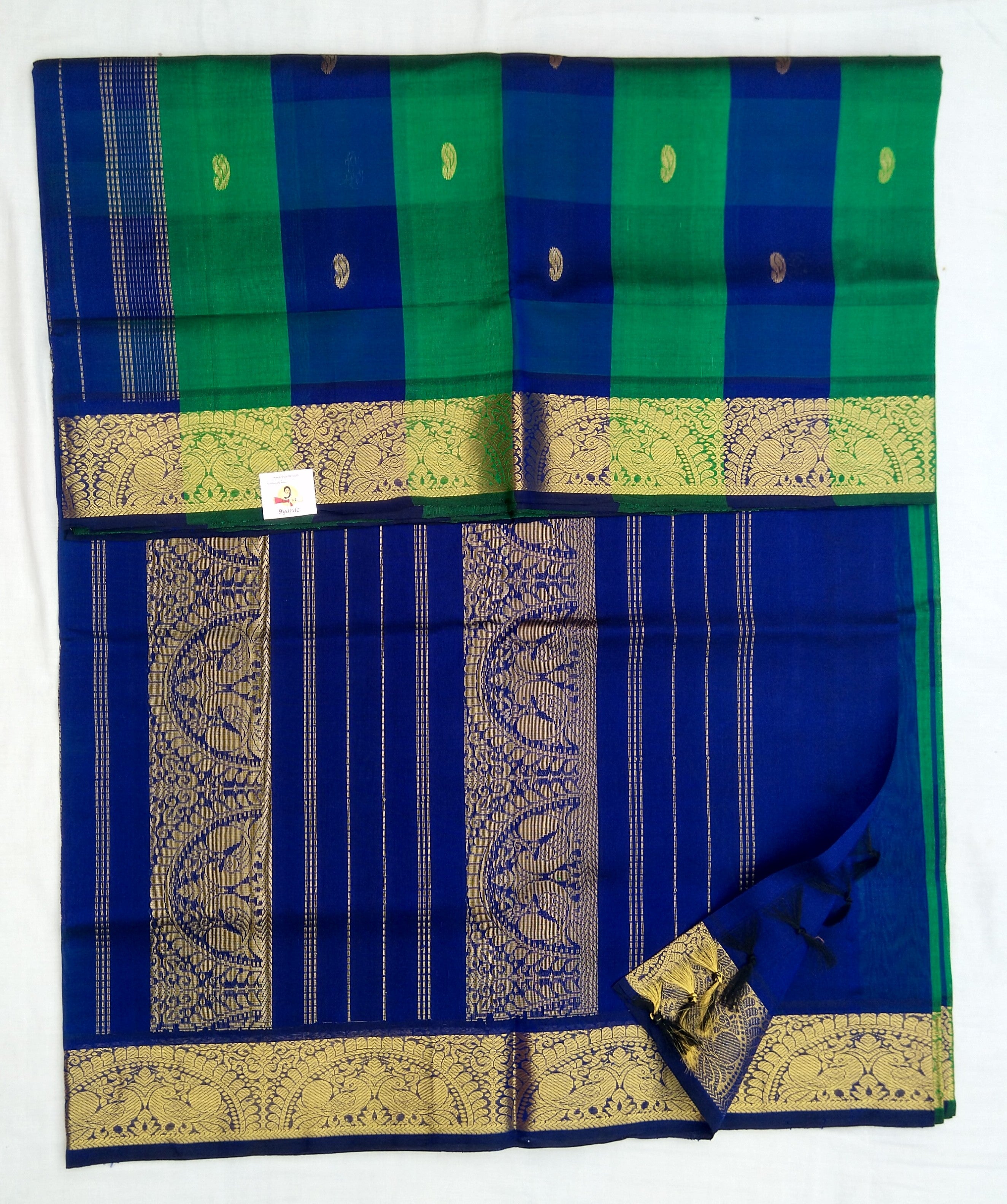 Pure silk cotton- checked with butta