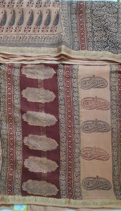 Baag printed Maheshwari Silk cotton 6yardz