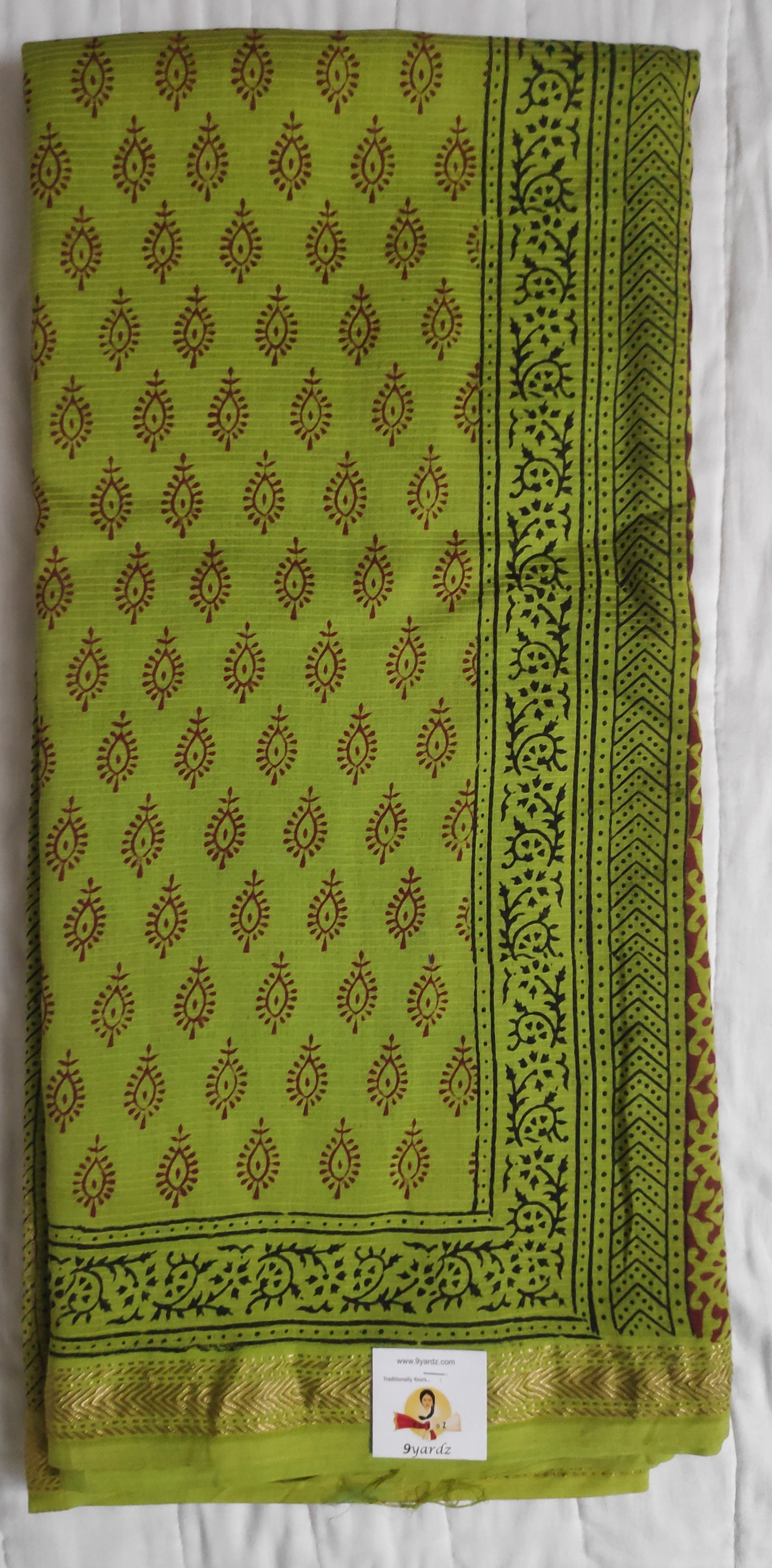 Baag printed Maheshwari Silk cotton 6yardz