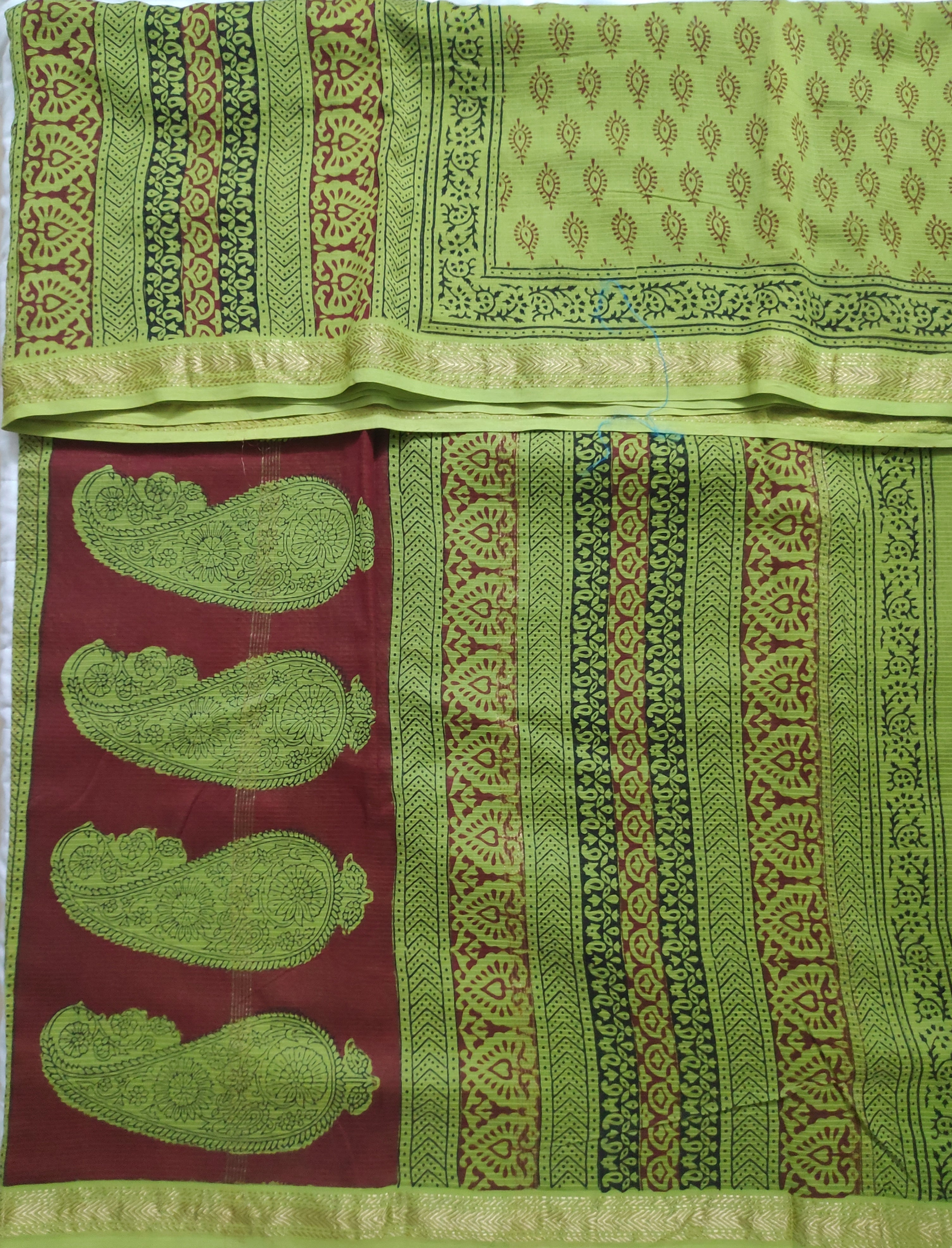 Baag printed Maheshwari Silk cotton 6yardz