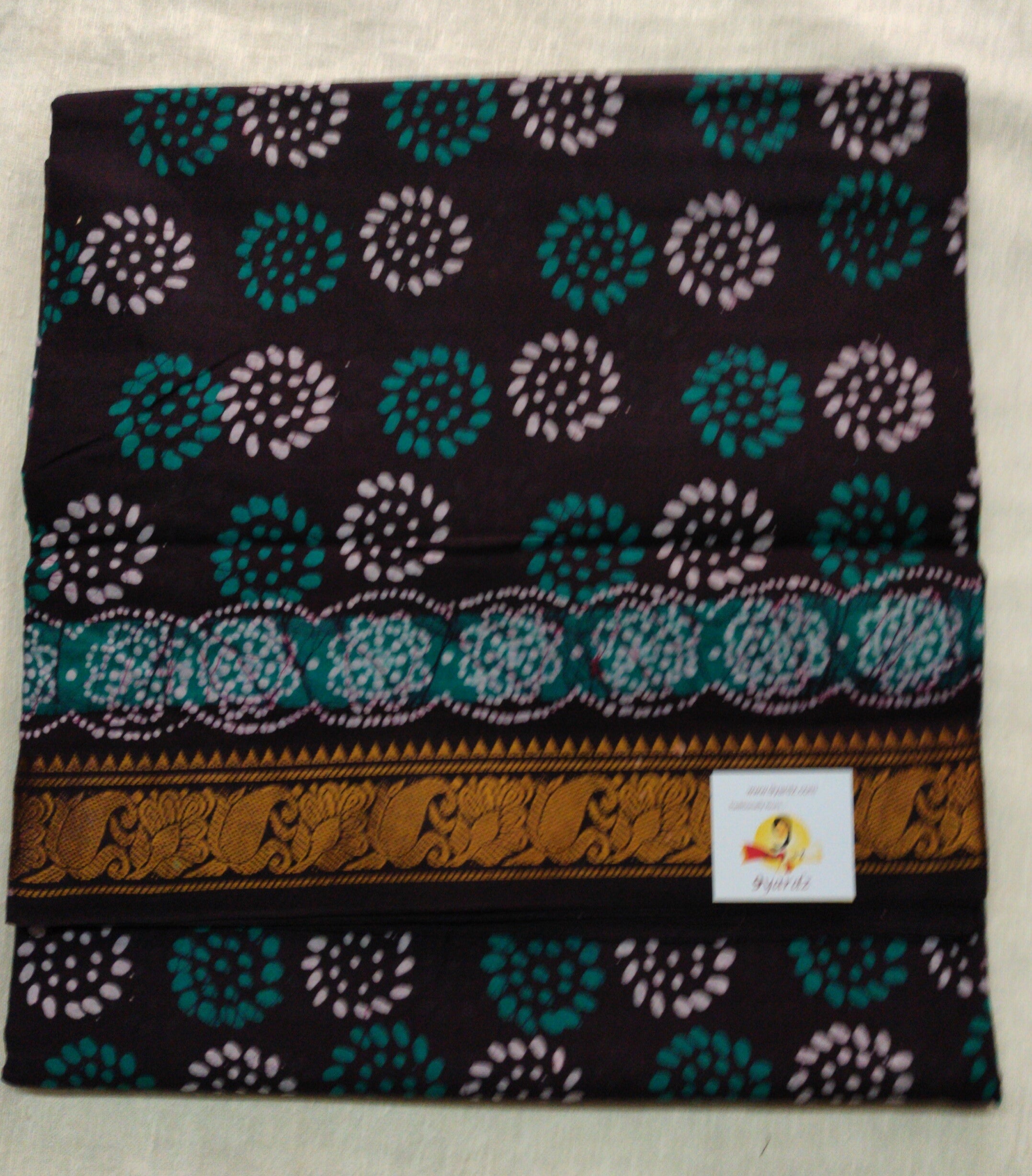 Sungudi bathik - double pallu 9.5 yards