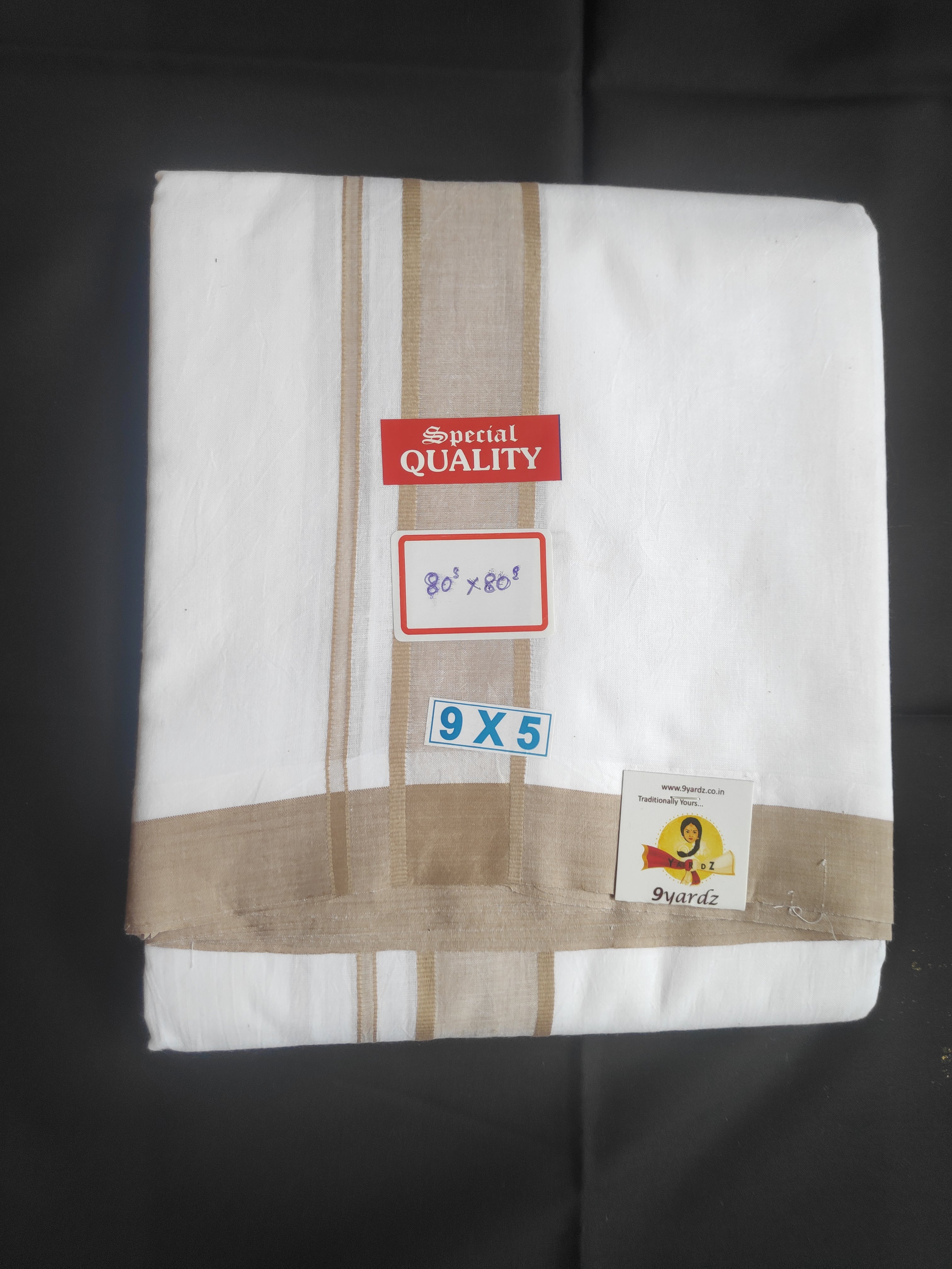 Soft Cotton bleached dhothi 9*5