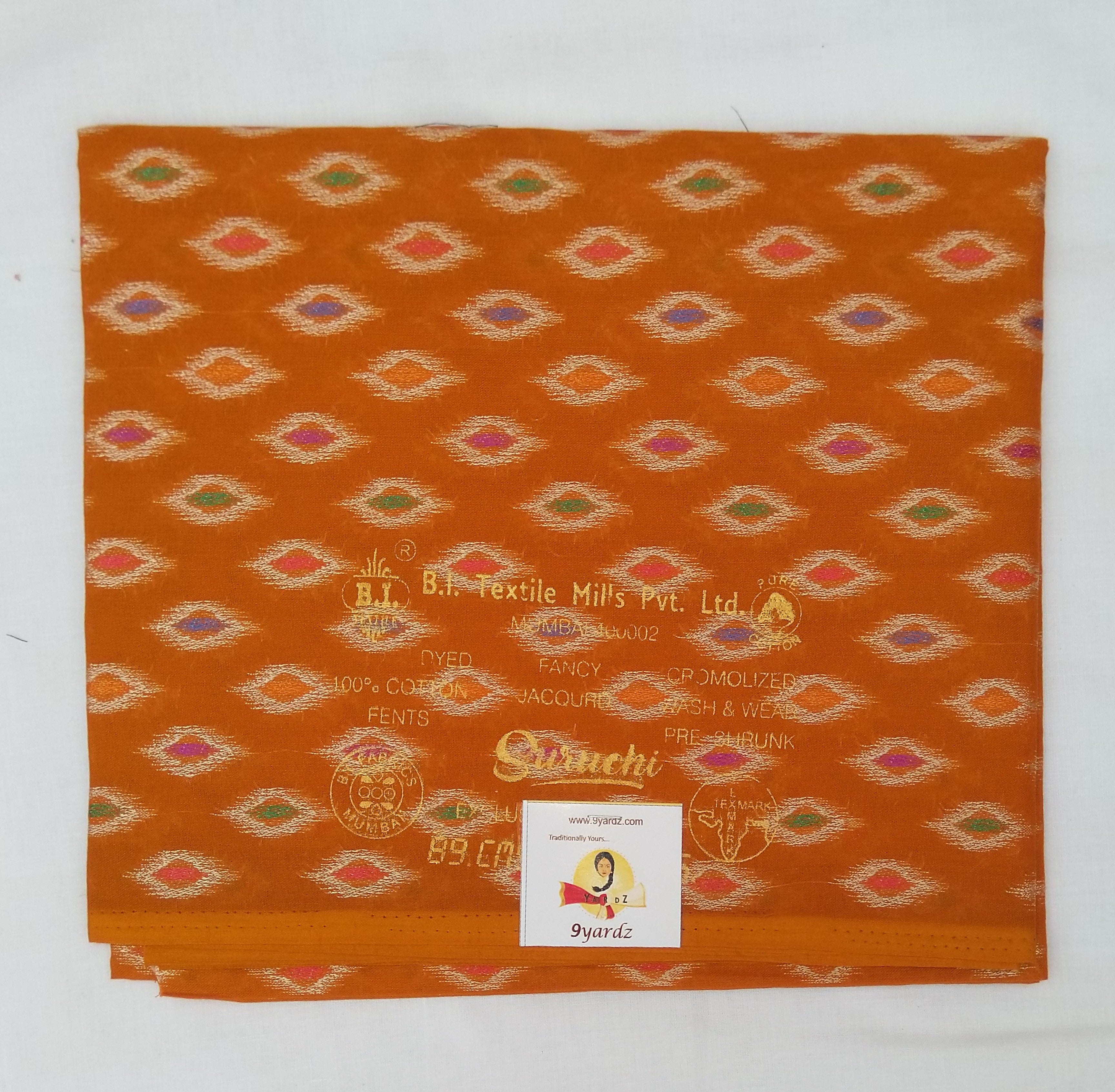 Pure cotton blouse bits- embossed/ jacquard