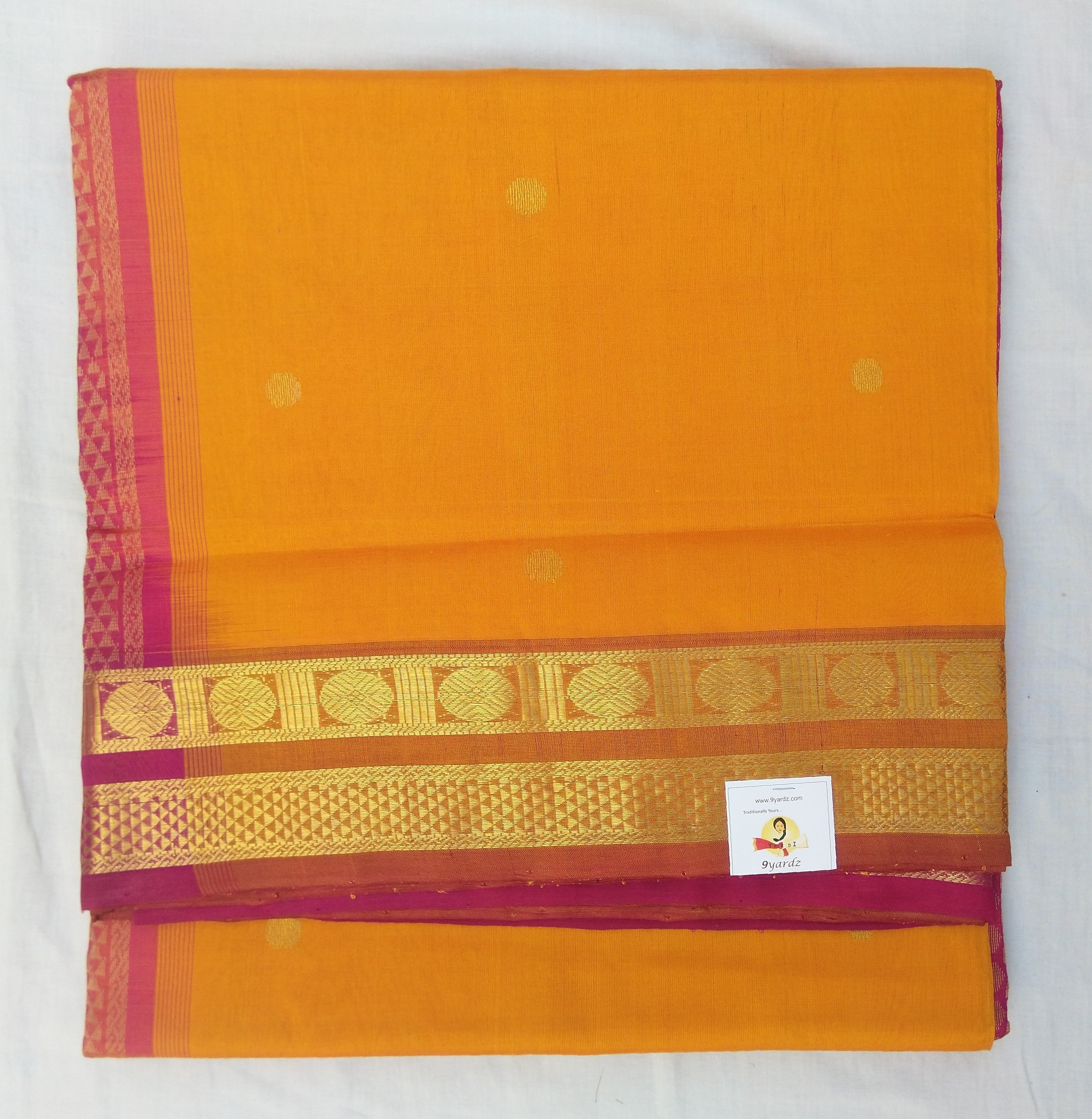 Pure silk cotton, rettai pet with butta-10 yards madisar
