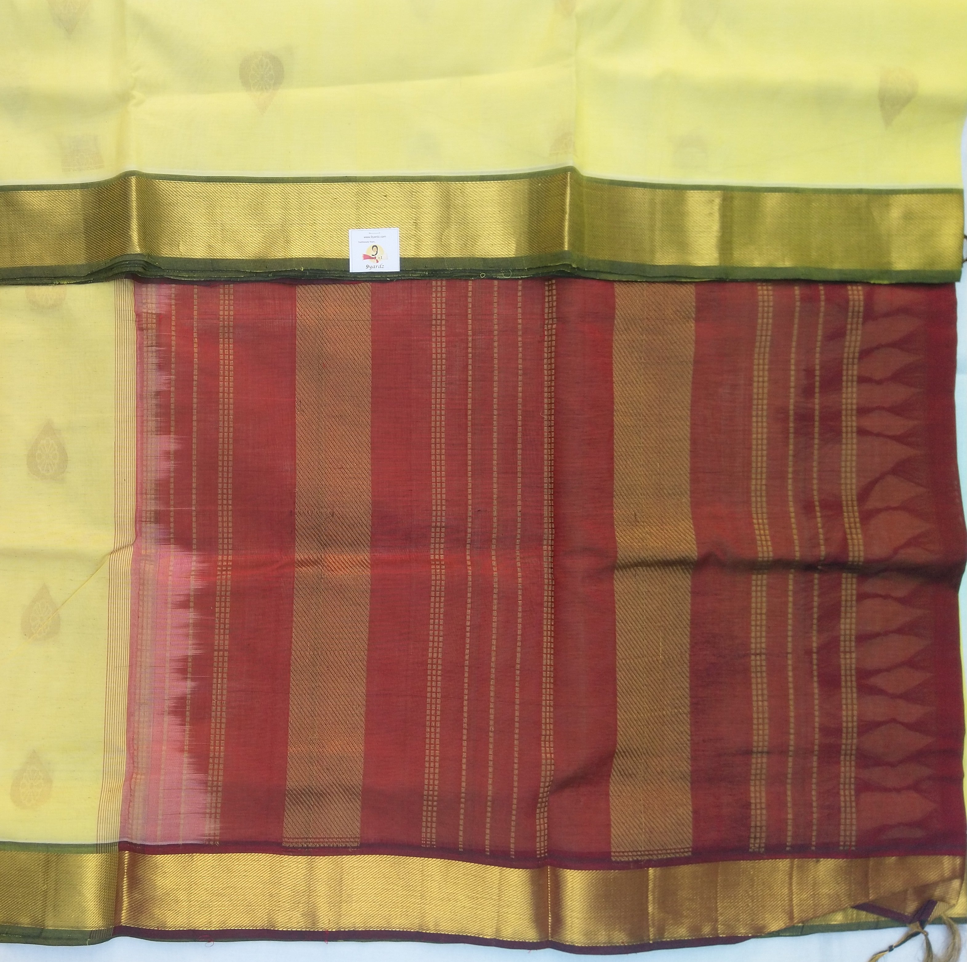Pure silk cotton with butta -10 yards madisar