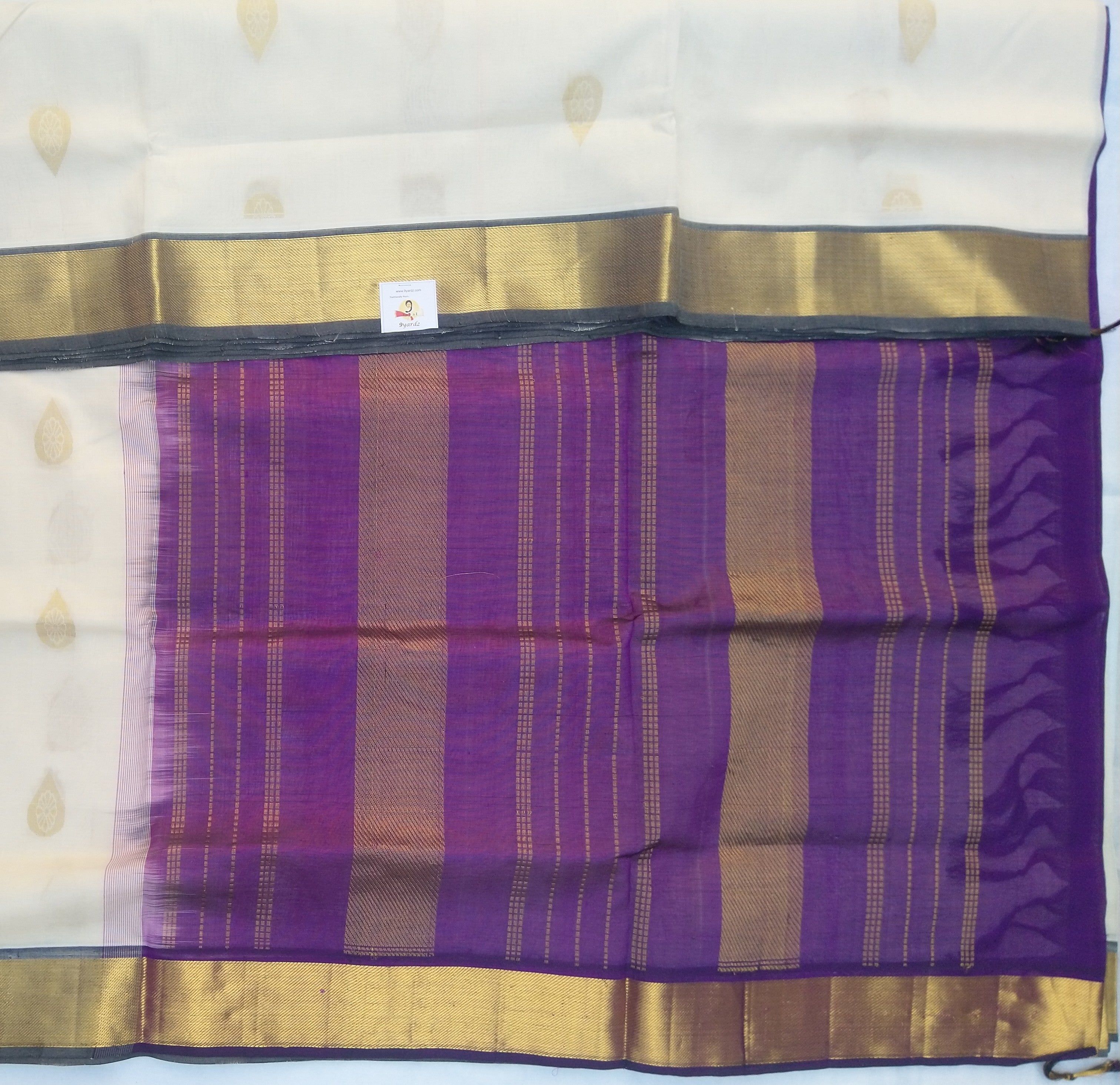 Pure silk cotton with butta -10 yards madisar