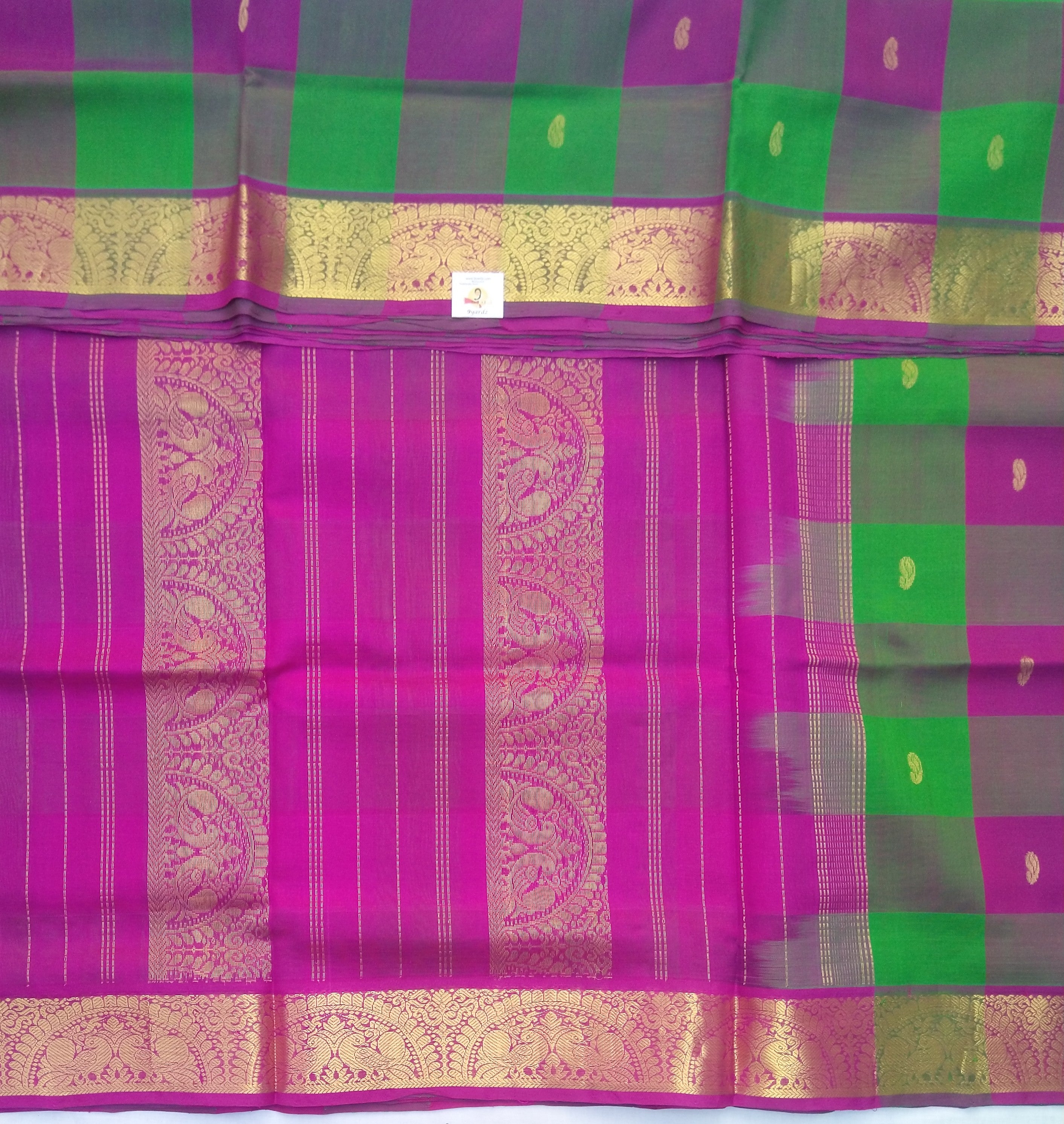 Pure silk cotton, pazhum pazhamum kattam-10 yards madisar