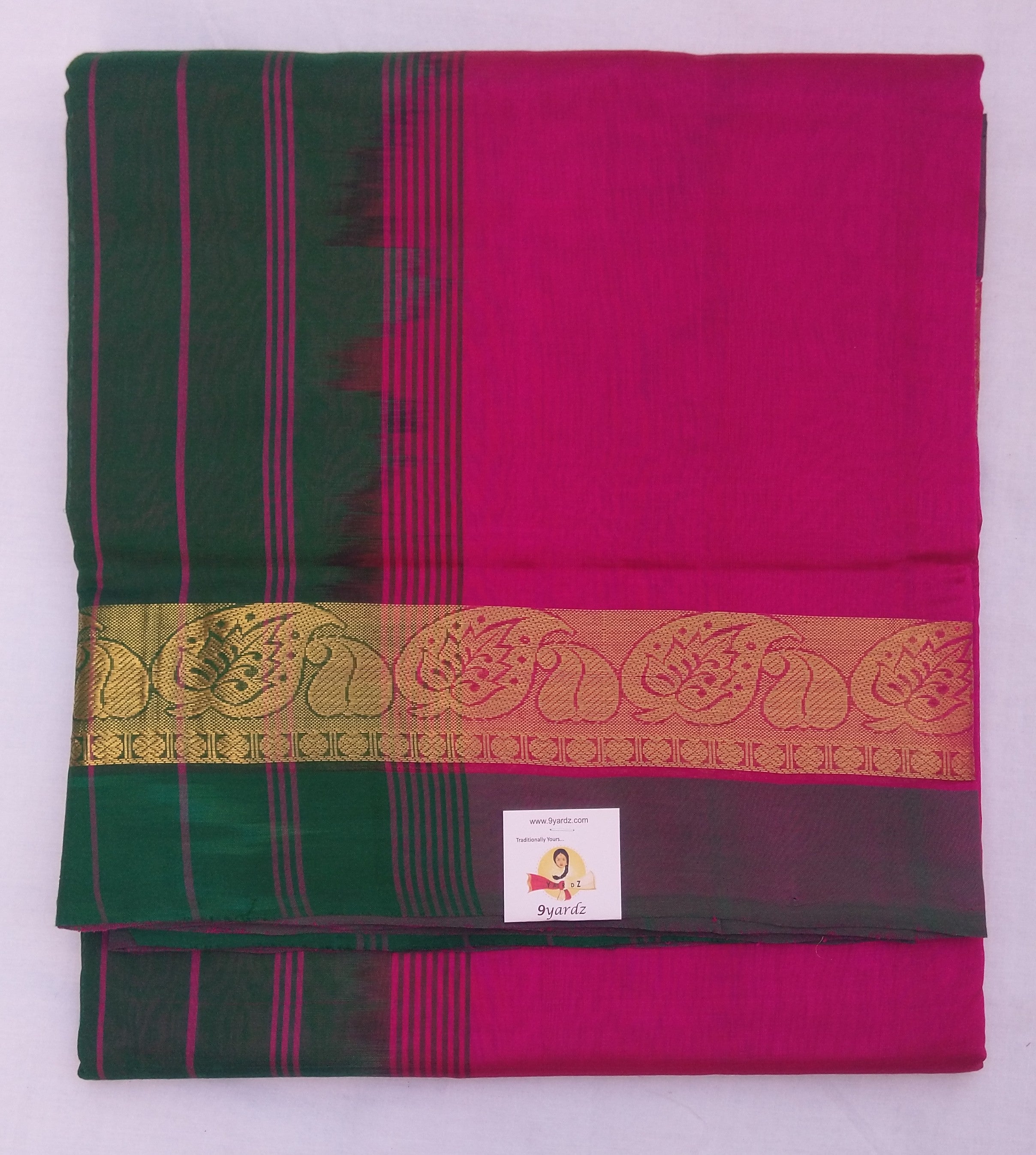 Pure silk cotton, Guddanj border -10 yards madisar