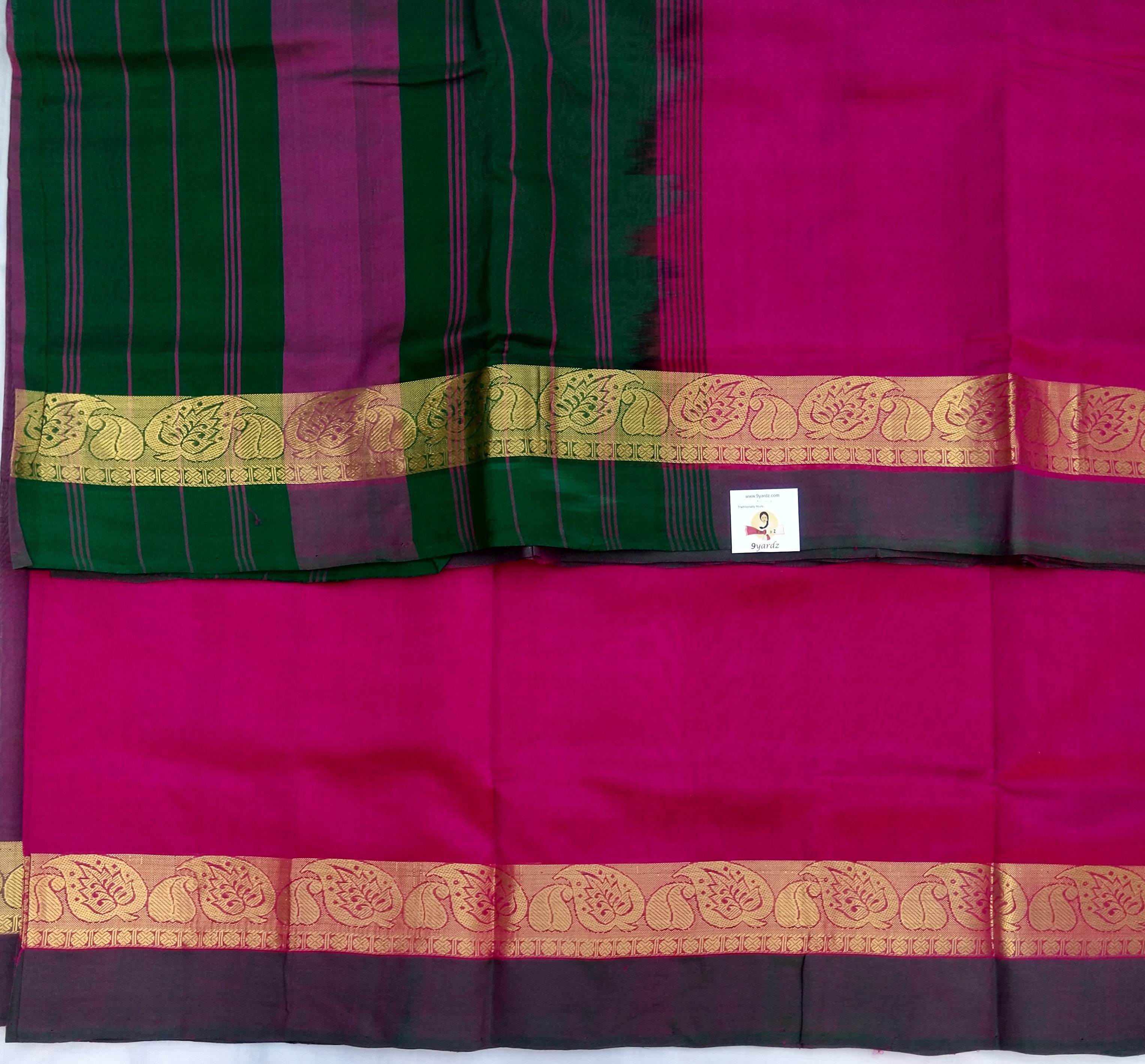 Pure silk cotton, Guddanj border -10 yards madisar