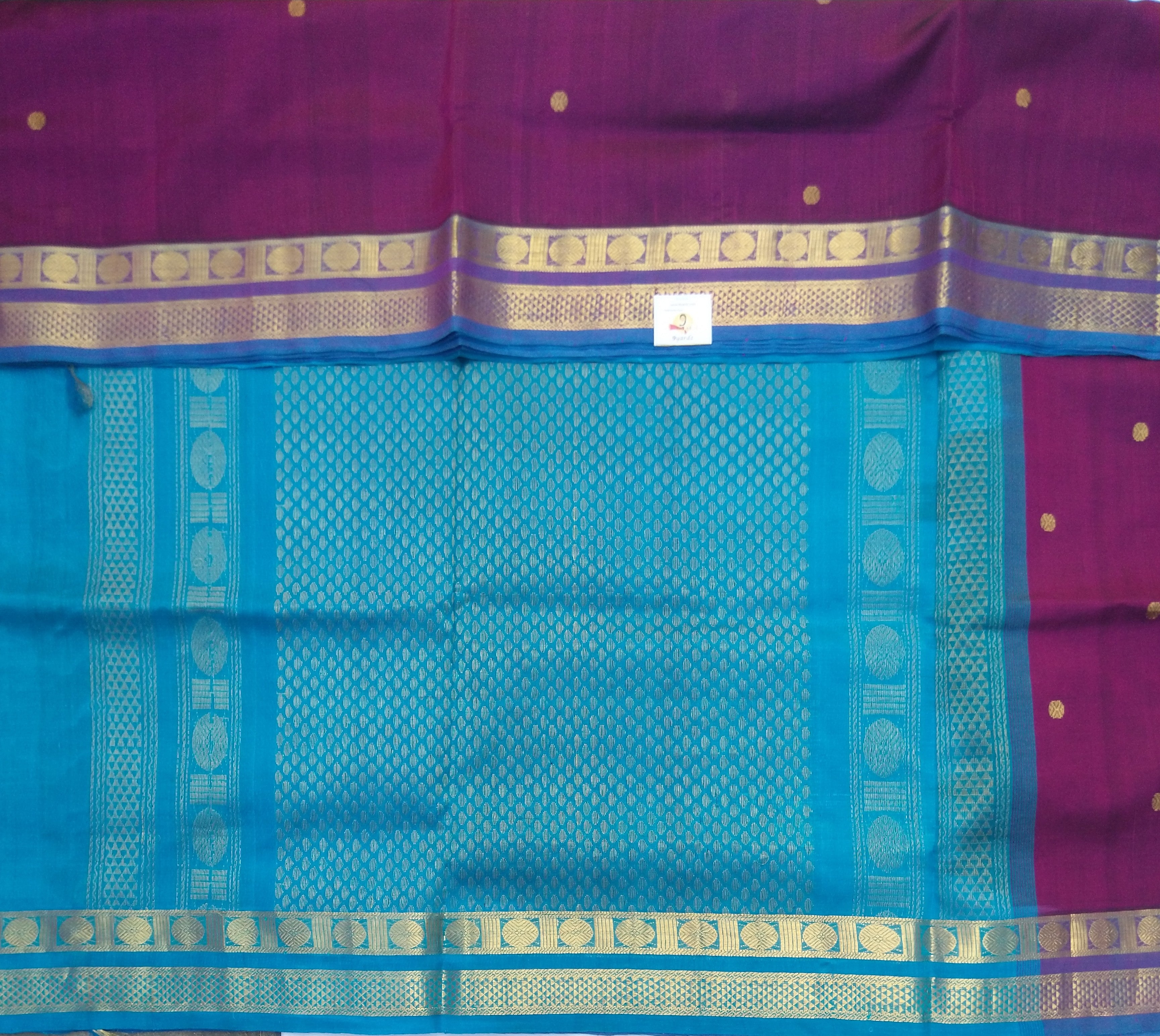 Pure silk cotton, rettai pet with butta -10 yards madisar