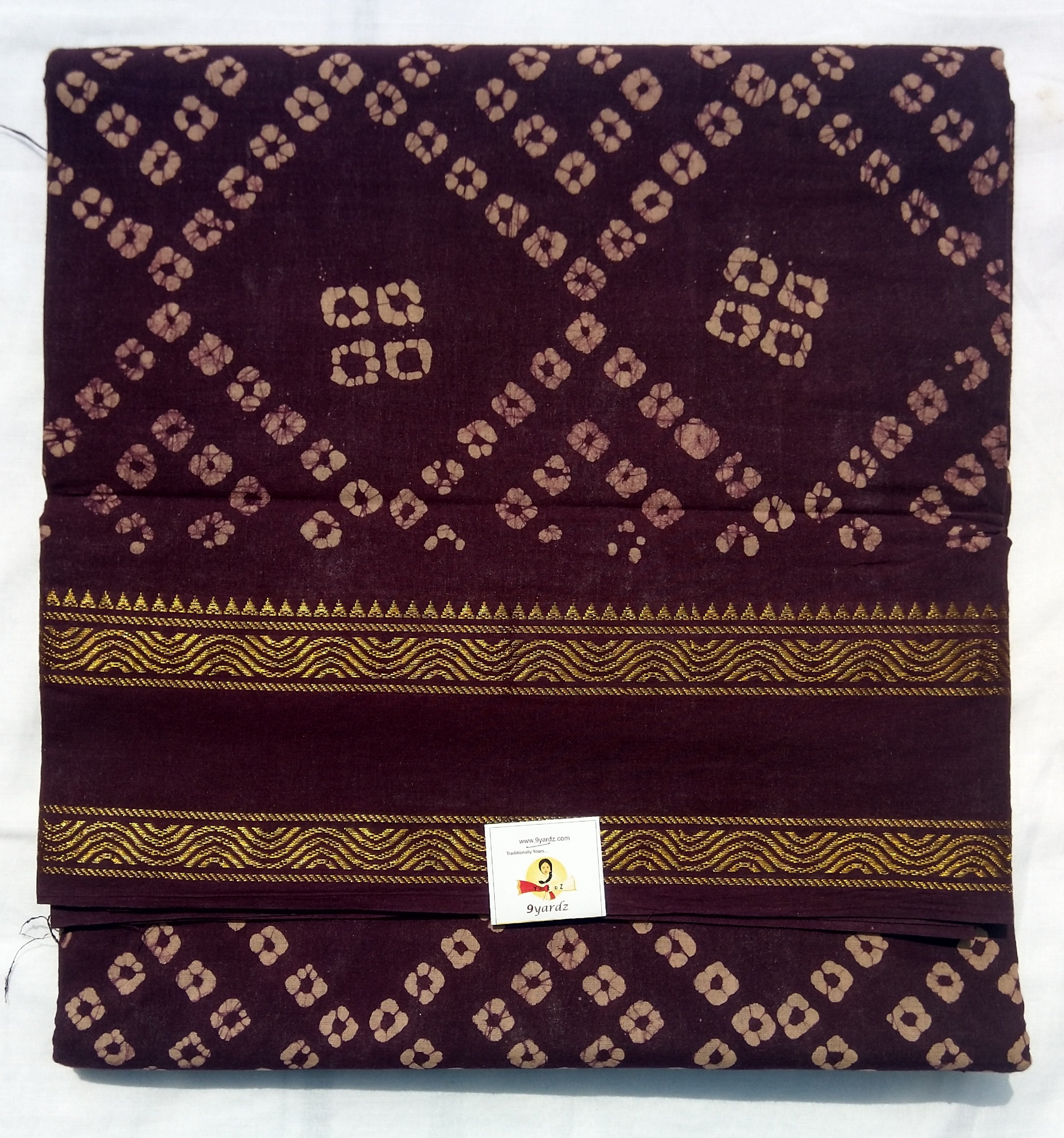 Sungudi cotton 9.5 yards madisar: double pallu