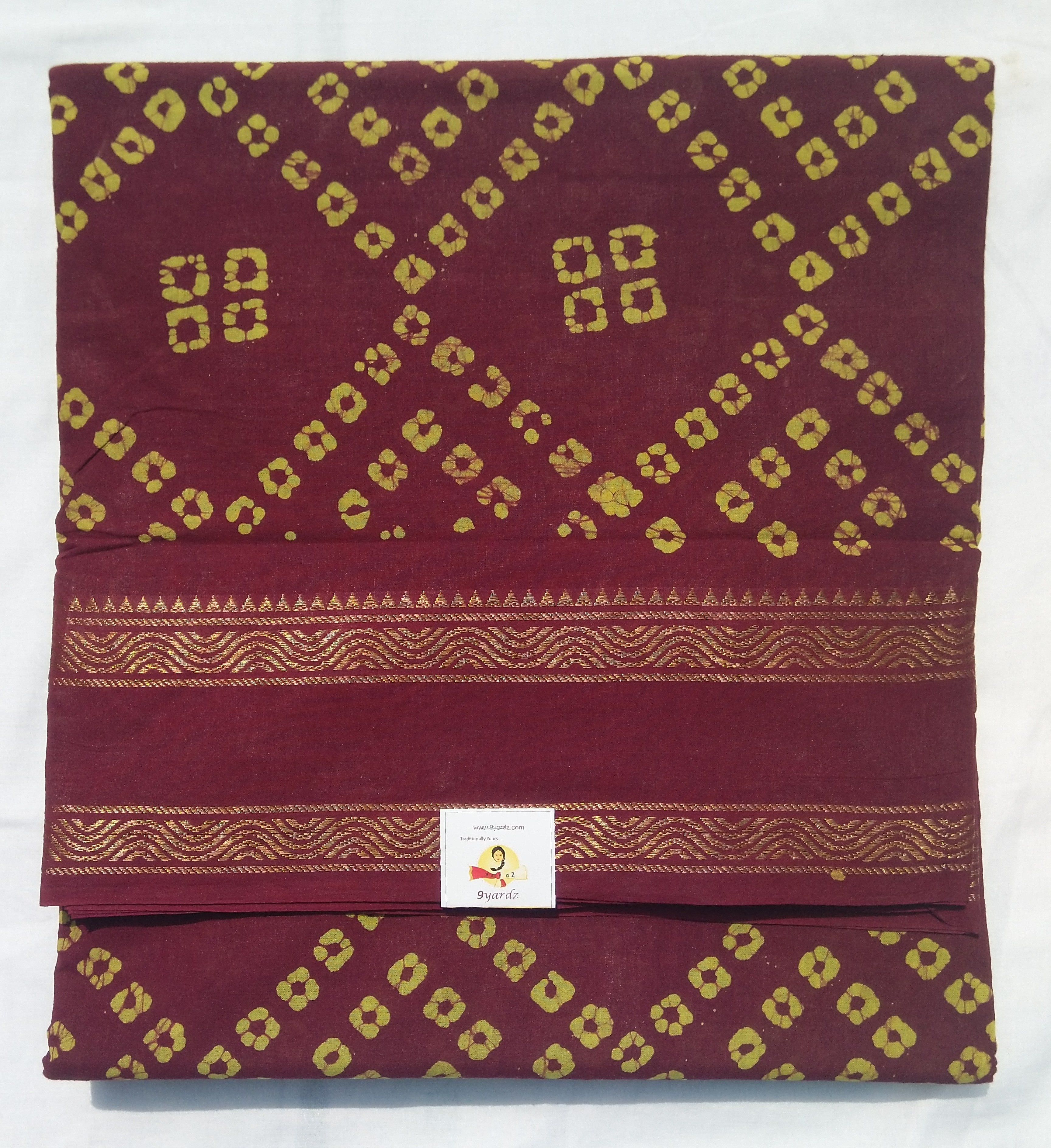 Sungudi cotton 9.5 yards madisar: double pallu