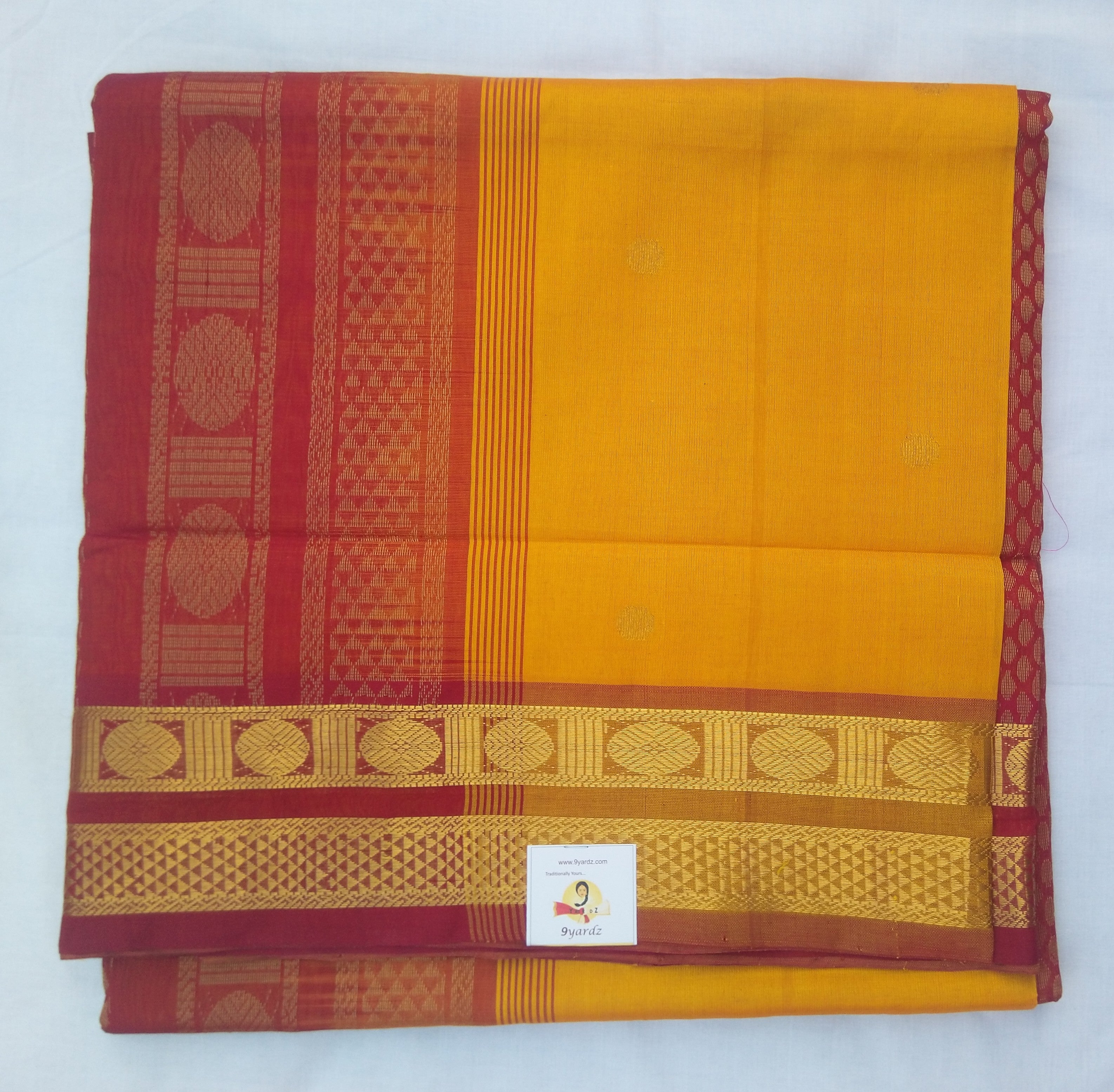 Pure silk cotton, rettai pet with butta -10 yards madisar