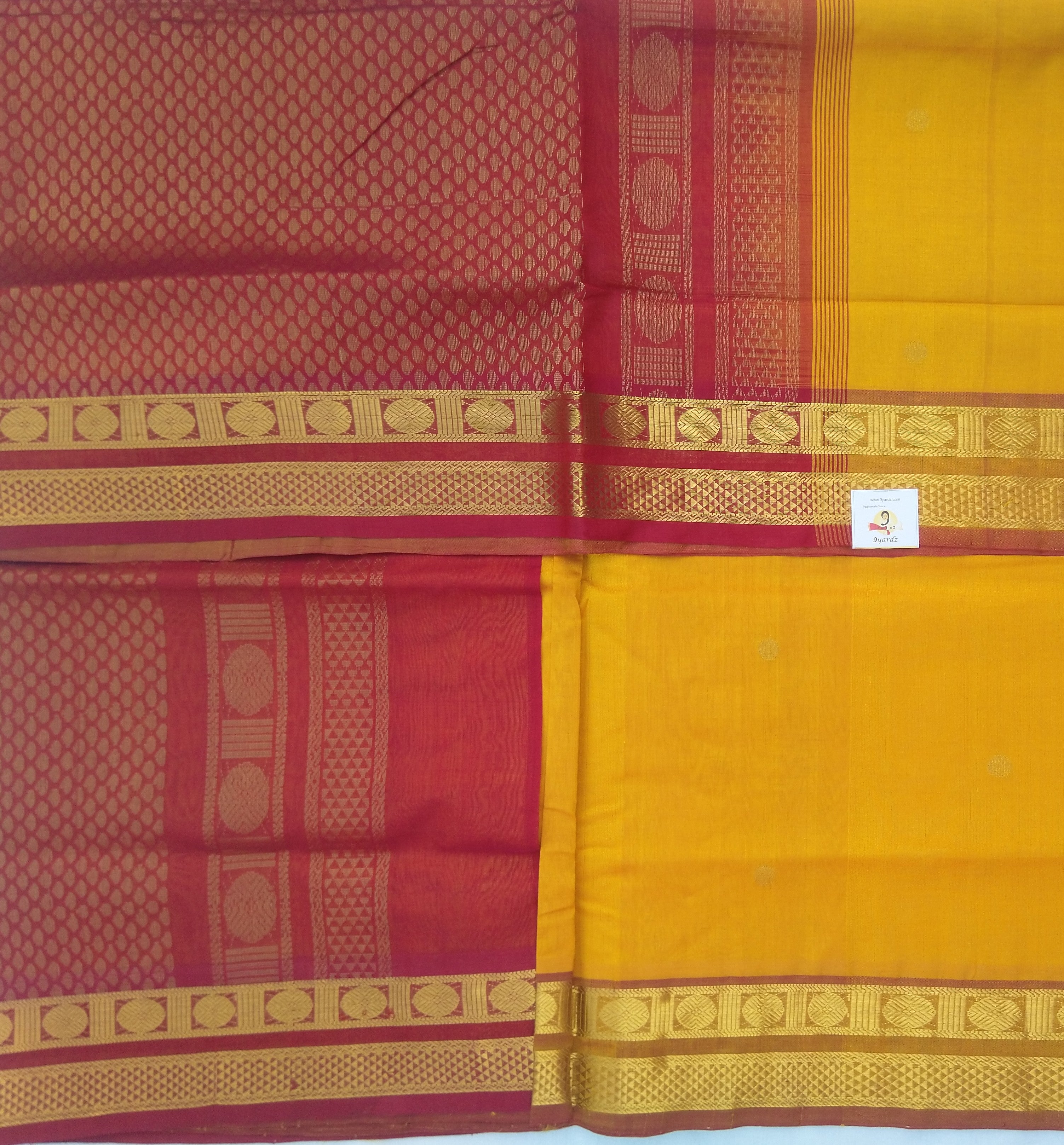 Pure silk cotton, rettai pet with butta -10 yards madisar