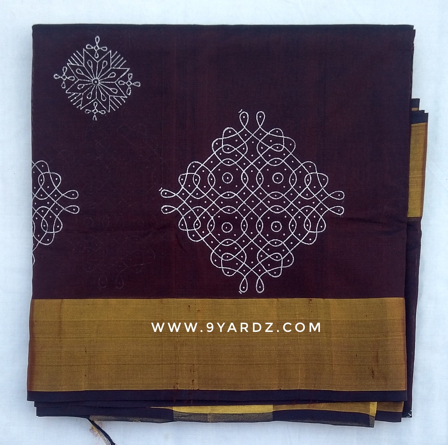 Pure silk cotton, reverse printed pallu- 11 yards madisar